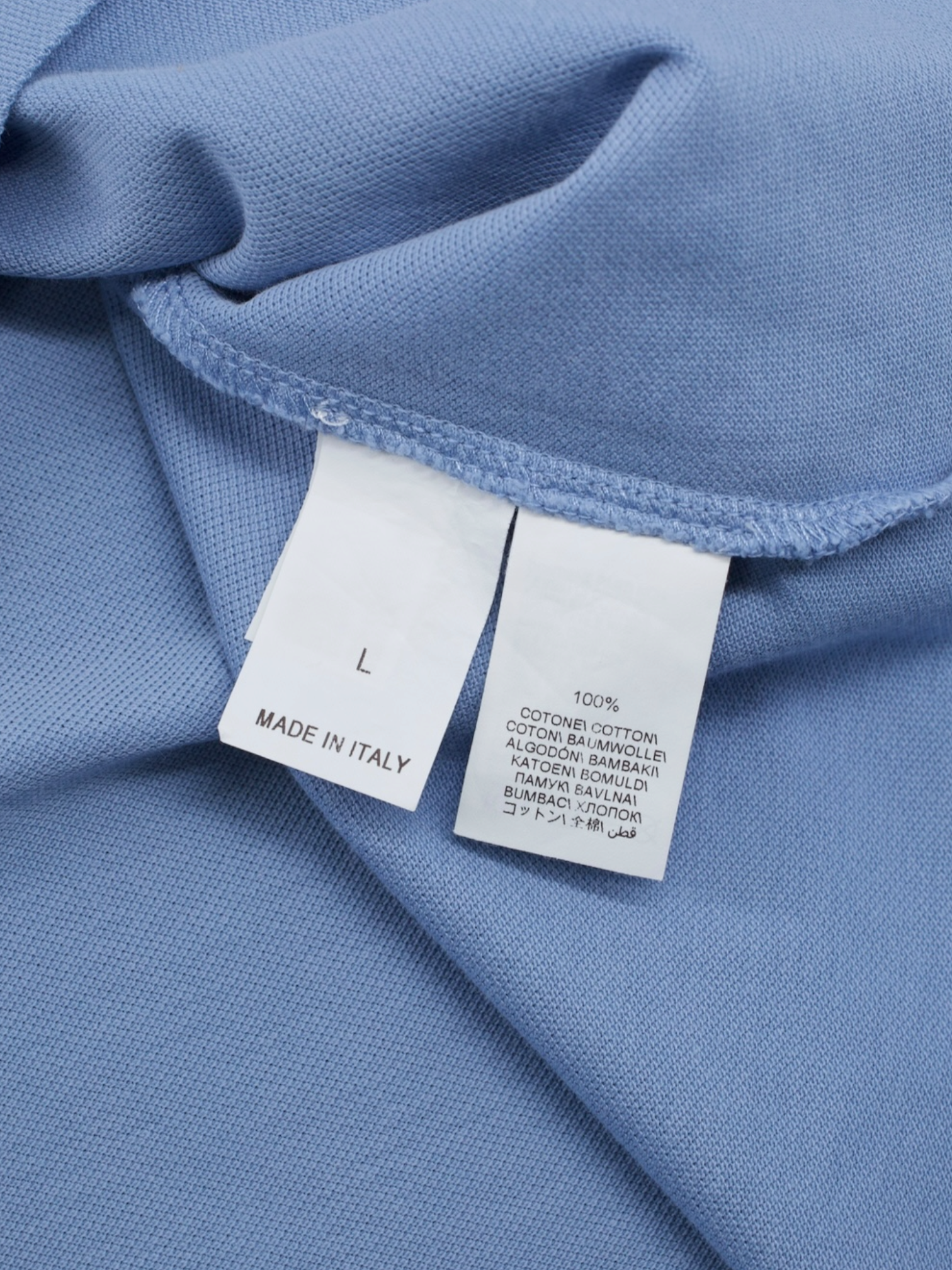 Brunello Cucinelli Blue & White-Piping Cotton Piqué Polo