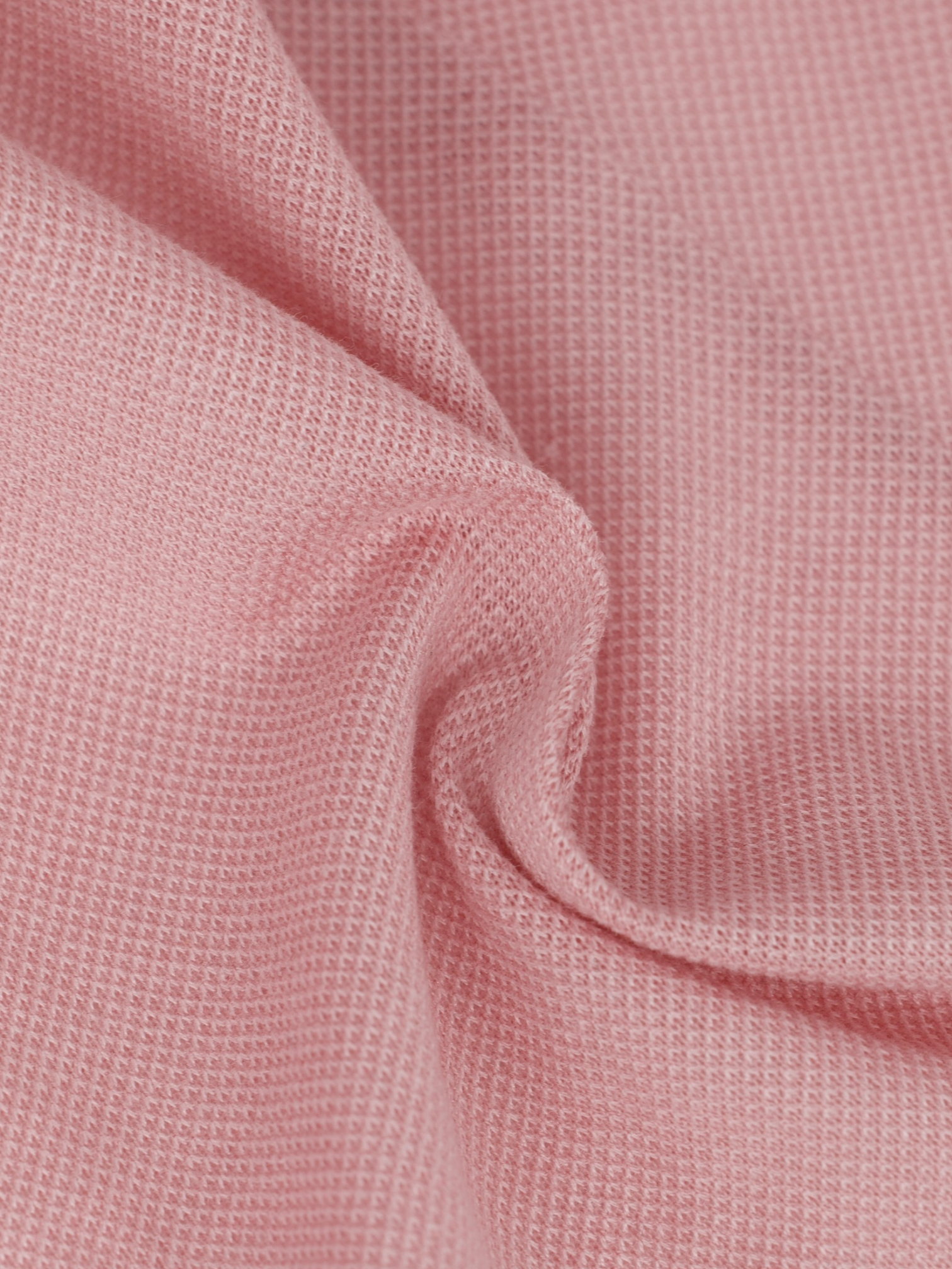 Fray Salmon Pink Cotton Piqué Knitted Button-Down Shirt