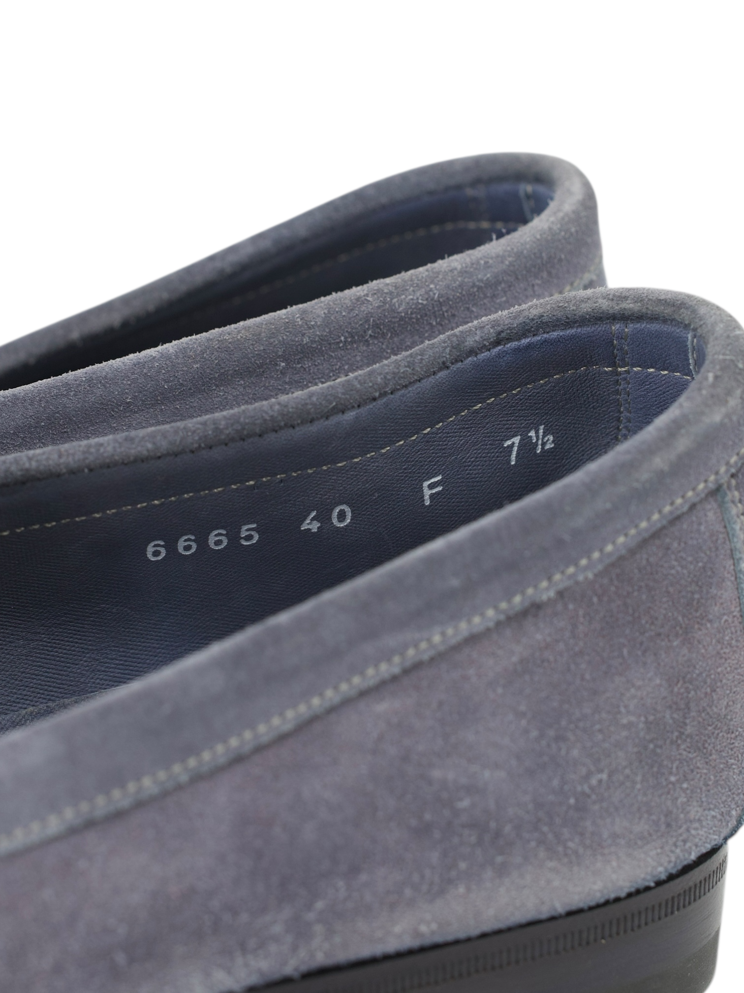 Santoni Steel Blue Handgrade Suede Penny Loafer