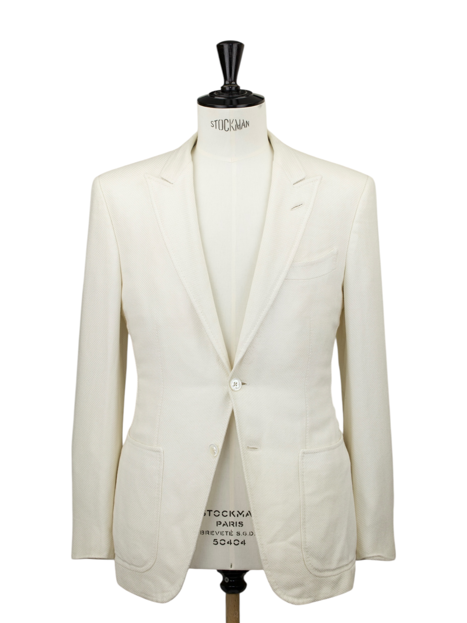 Tom Ford Offwhite Silk & Cotton Hopsack O'Connor Jacket