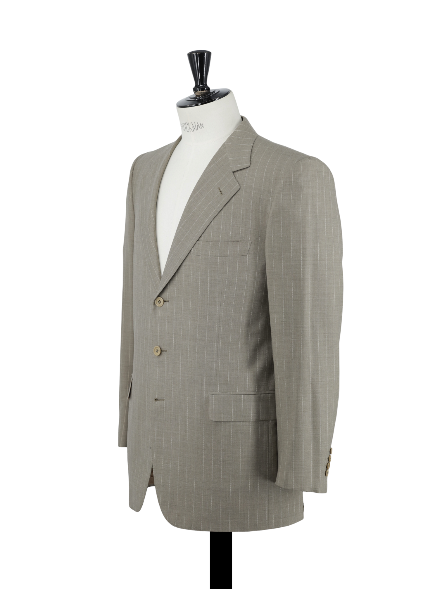 Brioni Taupe Fine-Wool Roman-Style Pinstripe Suit