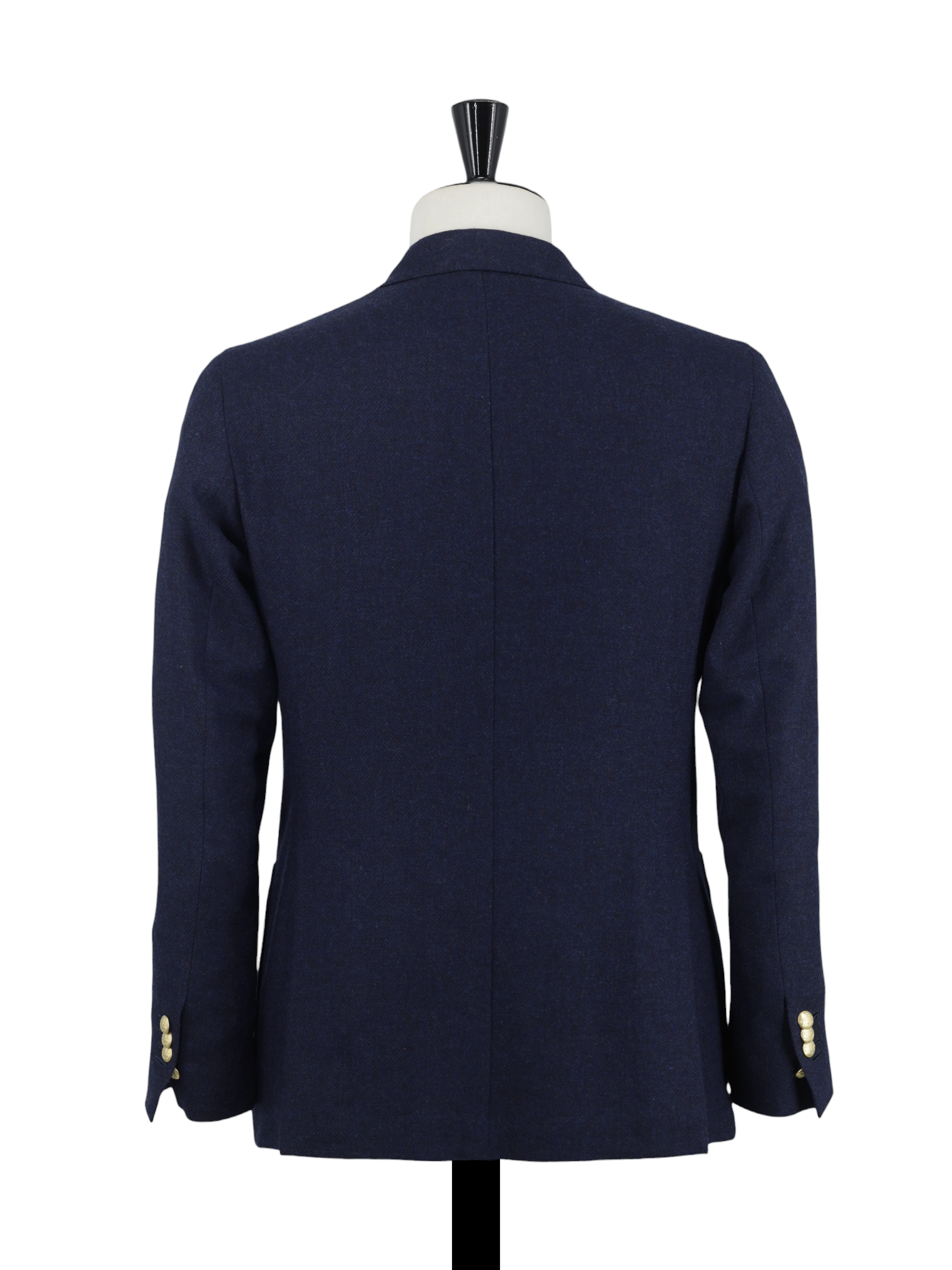 De Petrillo Dark Blue & Brown Double-Breasted Wool & Cashmere Blazer Jacket
