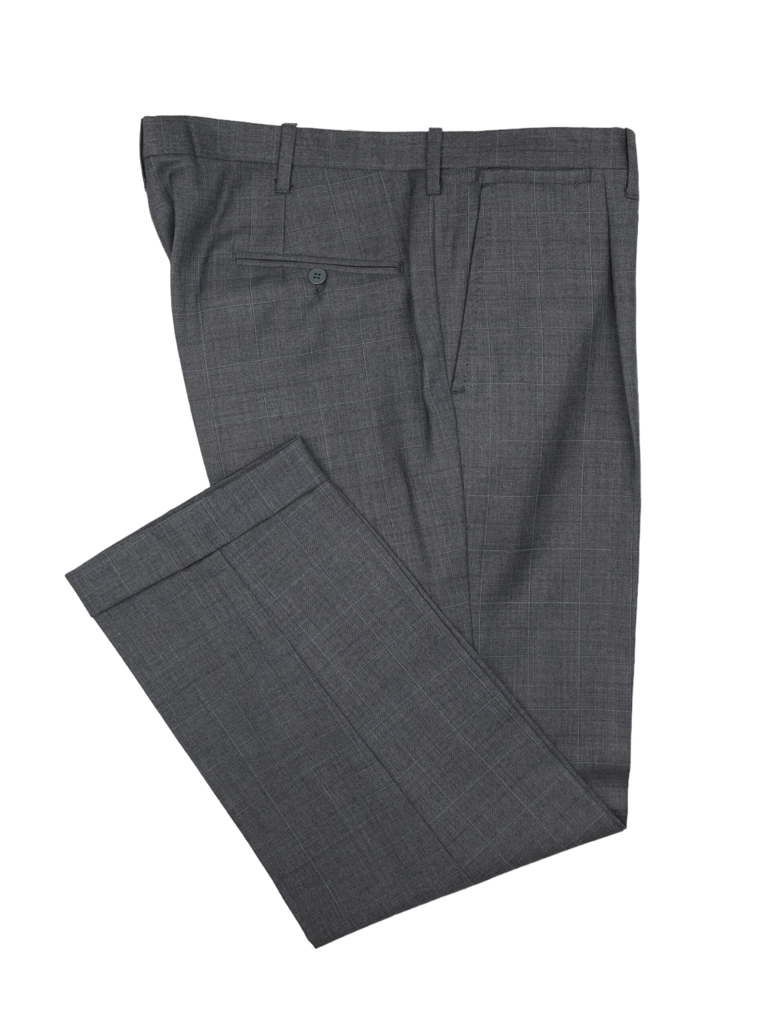 Kiton Vintage Grey Windowpane Wool & Mohair Suit