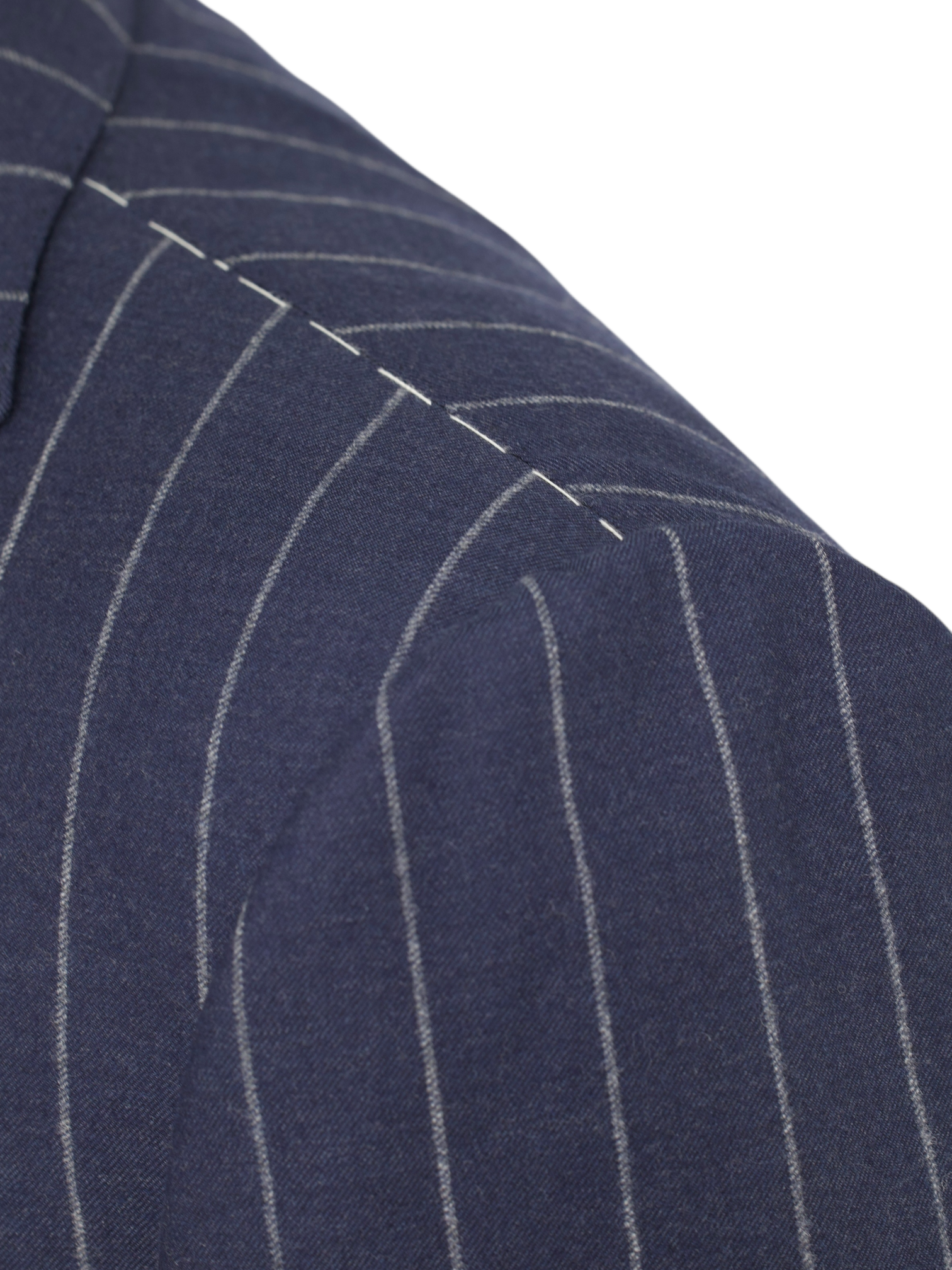 Cesare Attolini Dark Blue 3-Piece Super 150's Flannel Chalkstripe Suit