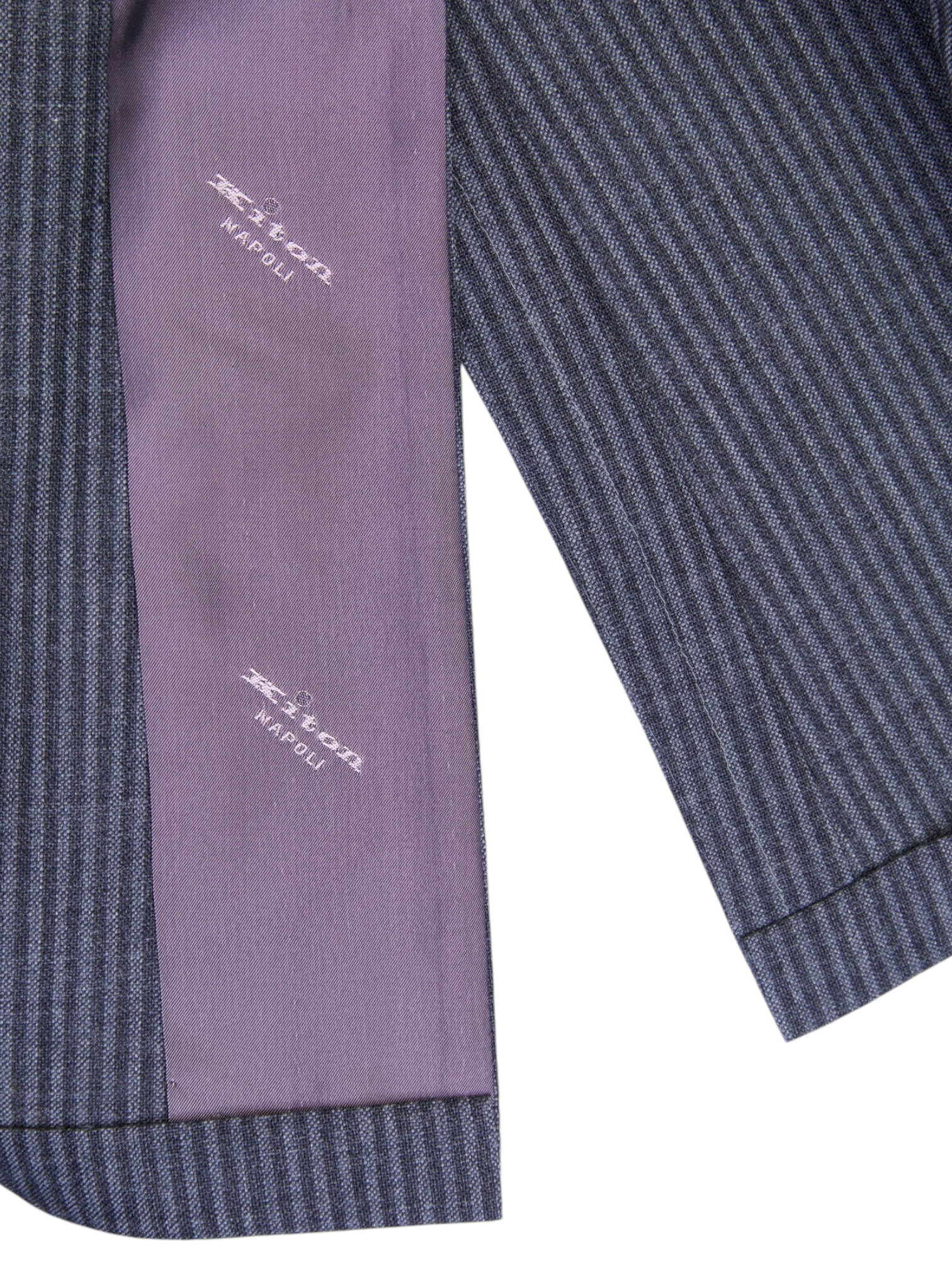 Kiton Grey Wool Pinstripe Suit