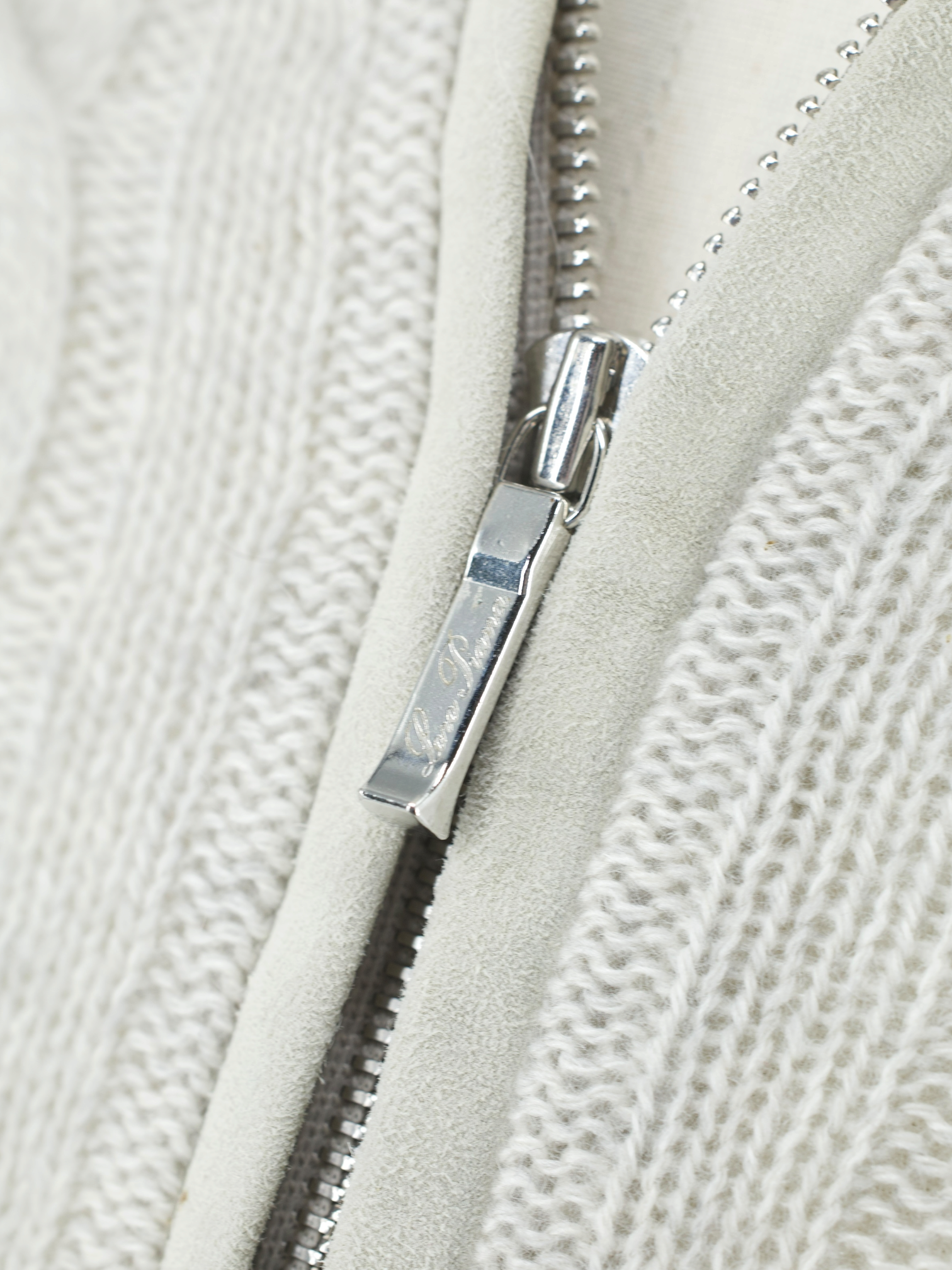 Loro Piana Oatmeal Baby Cashmere Half-Zip Cable-Knit Treccia Jumper
