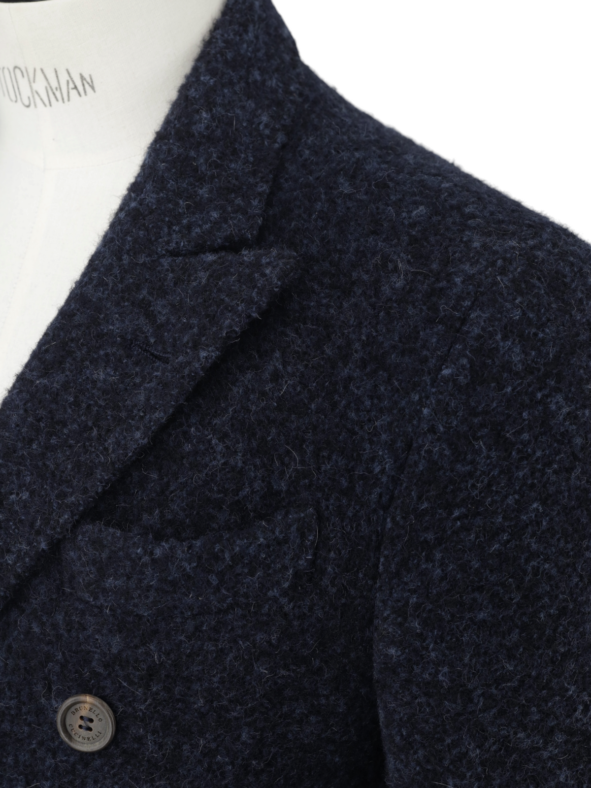 Brunello Cucinelli Dark Blue Plushy Alpaca-Blend Double Breasted Coat
