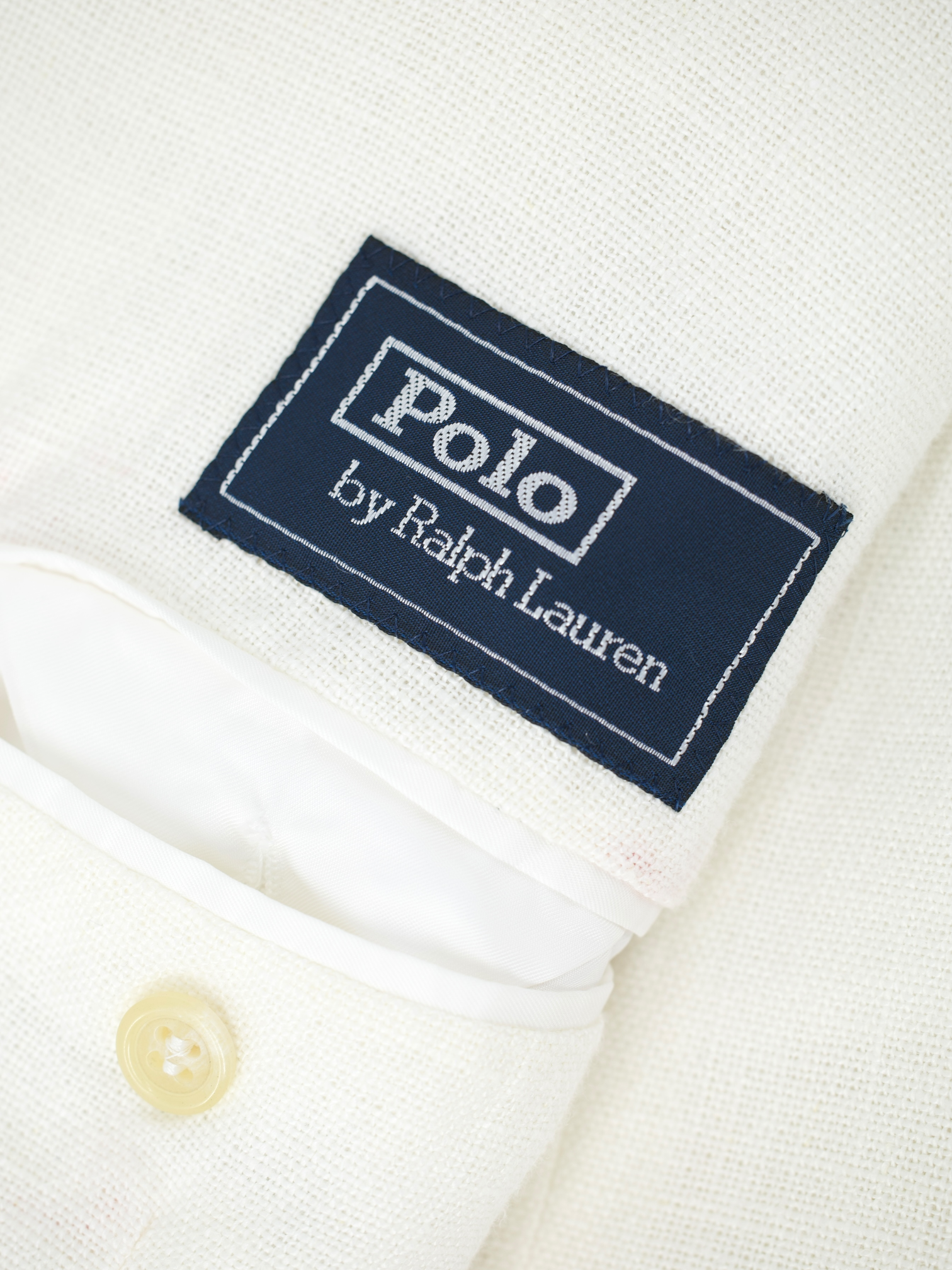 Ralph Lauren White Pure-Linen Hopsack Summer Jacket