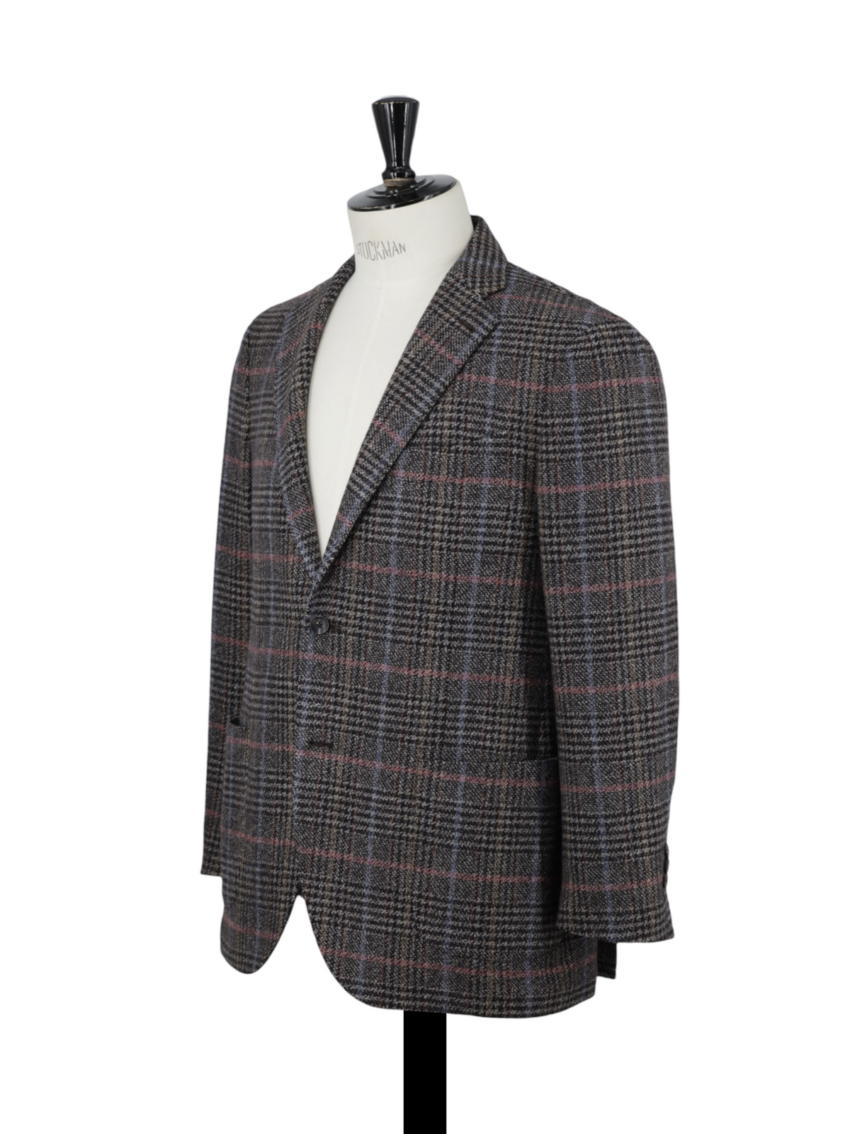 Lardini Brown & Multicolor Wool Tartan Jacket