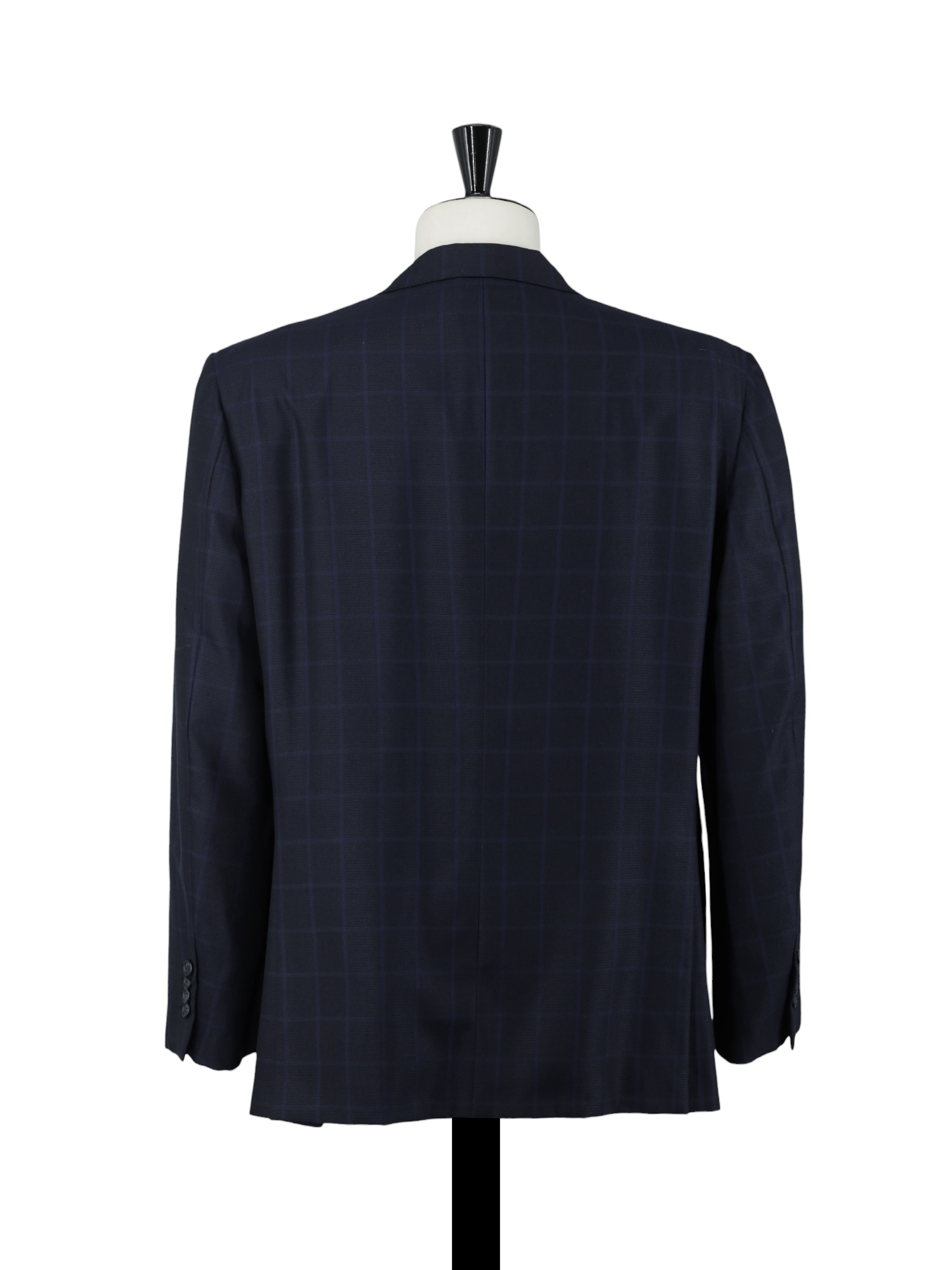 Brioni Dark Blue Wool-Silk Blend Windowpane Senato Jacket