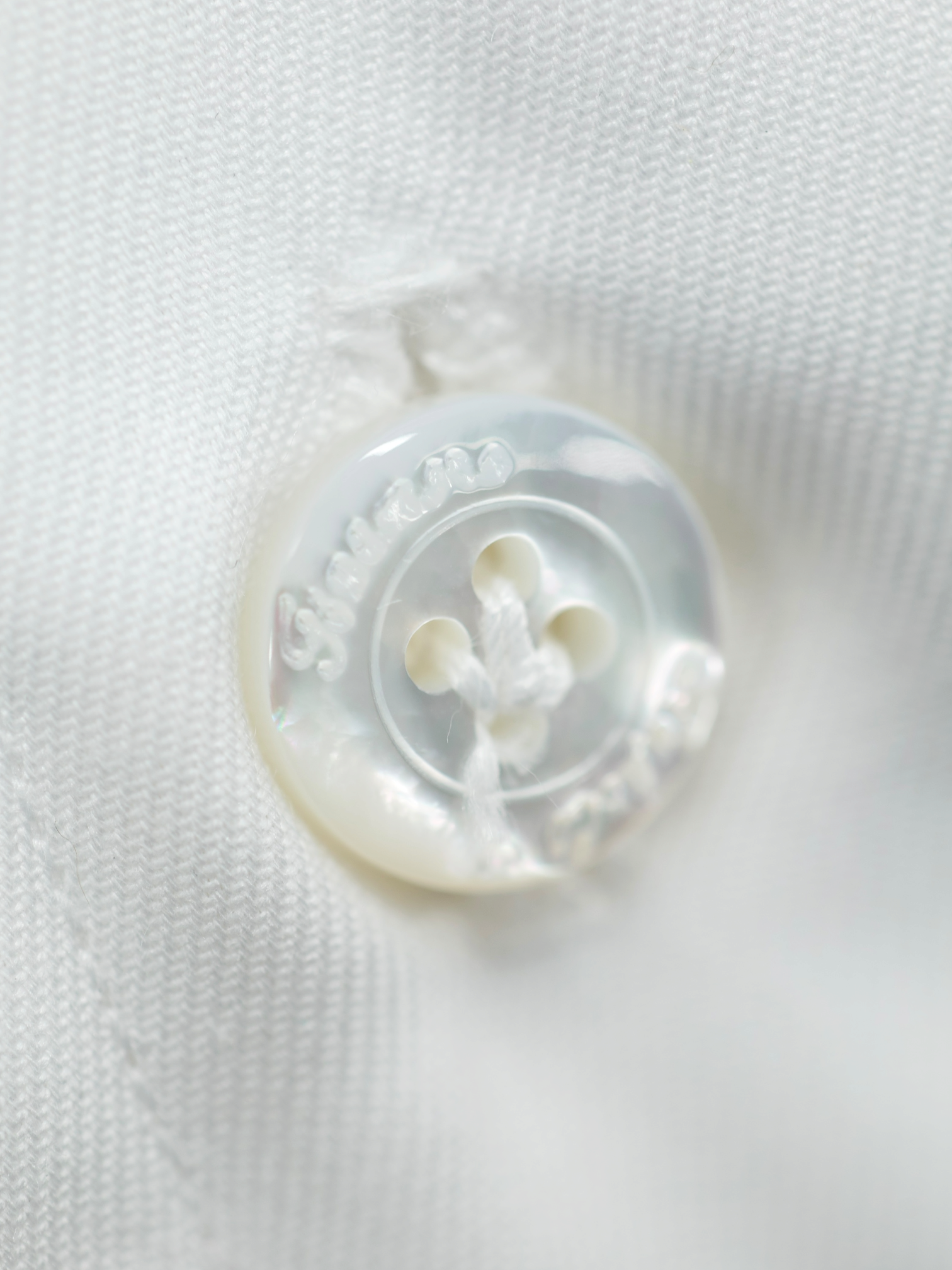 Finamore Esclusiva White Cotton Handmade One-Piece-Collar Twill Shirt