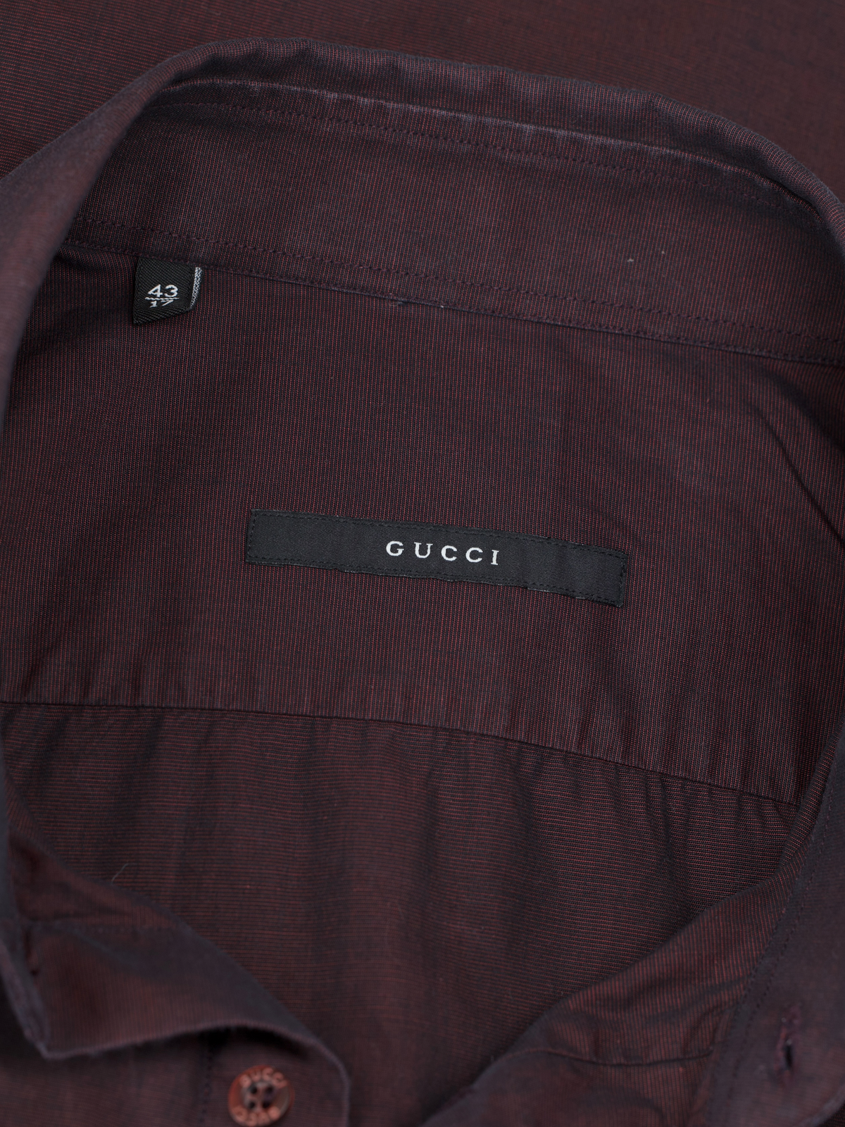 Gucci by Tom Ford Maroon Iridescent-Cotton Vintage Dress Shirt