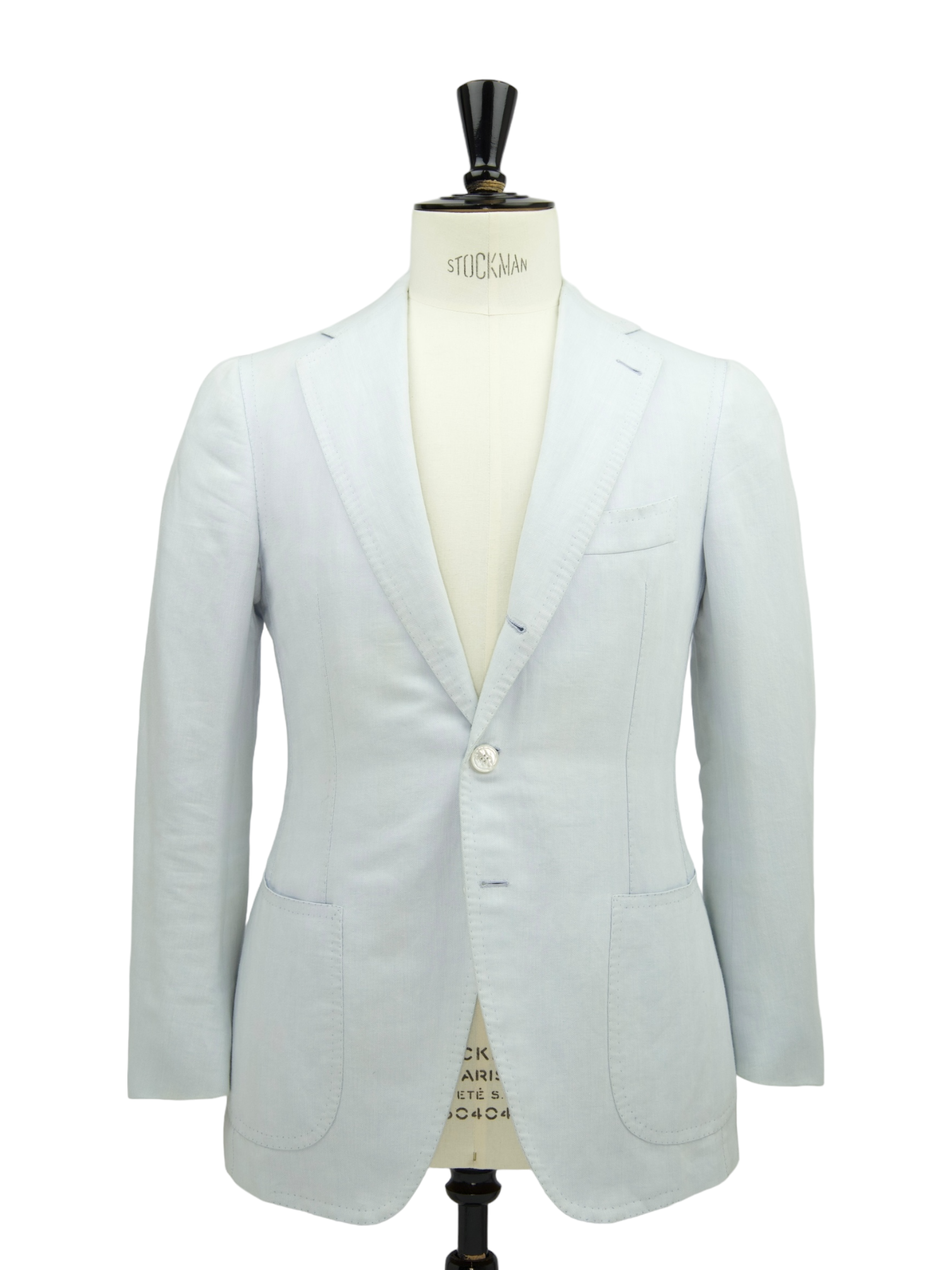 Cesare Attolini Ice Blue Linen & Cotton Herringbone Suit