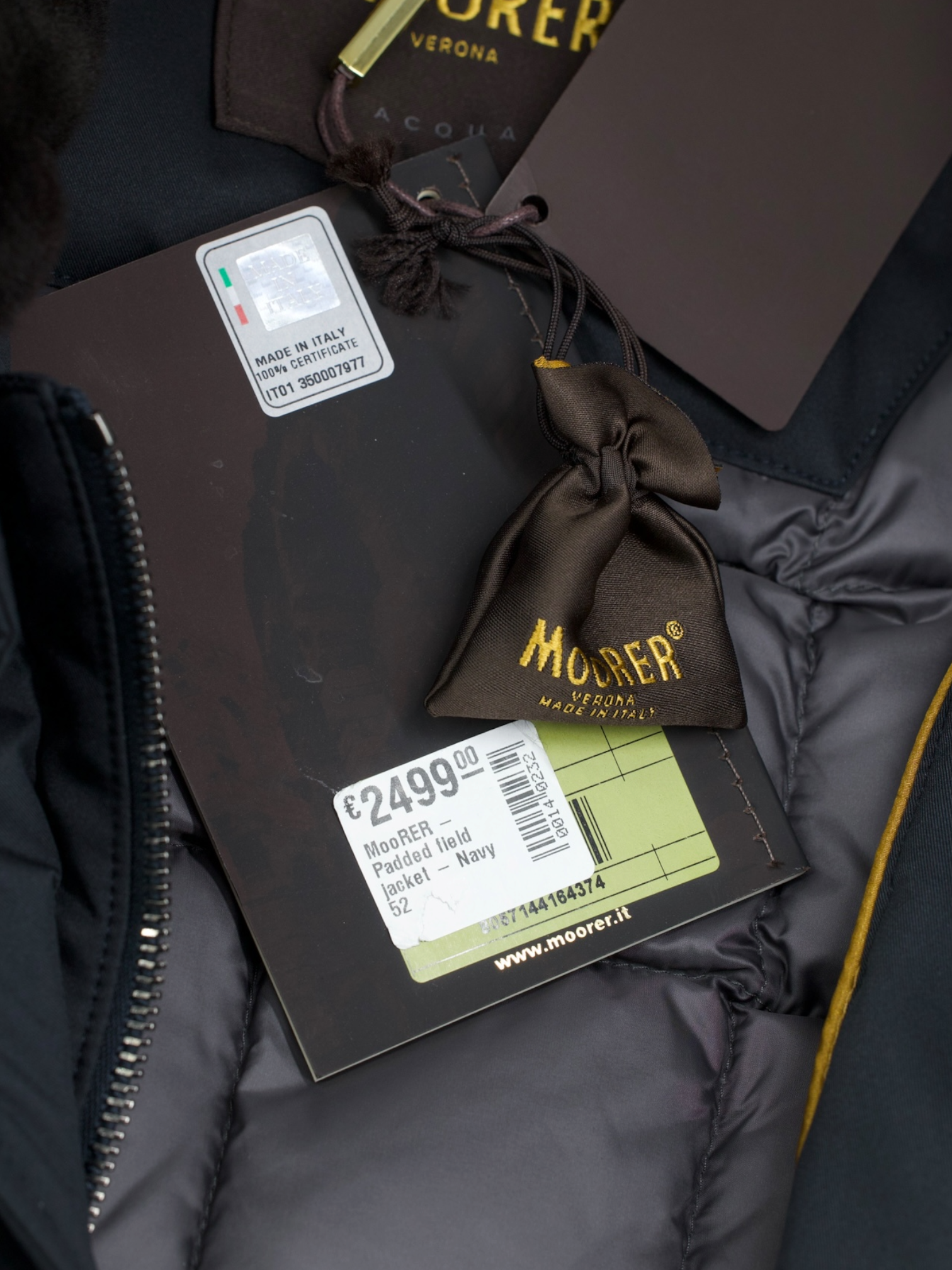 MooRER Navy Aqua-Proof Bernier Field-Jacket