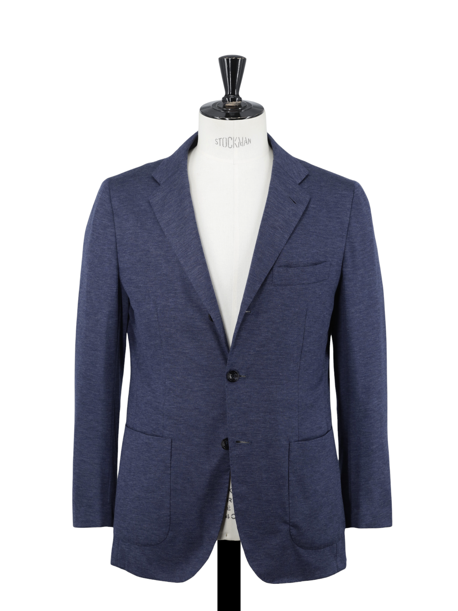 Kiton Dark Blue Jersey-Knitted Cashmere Unconstructed Jacket