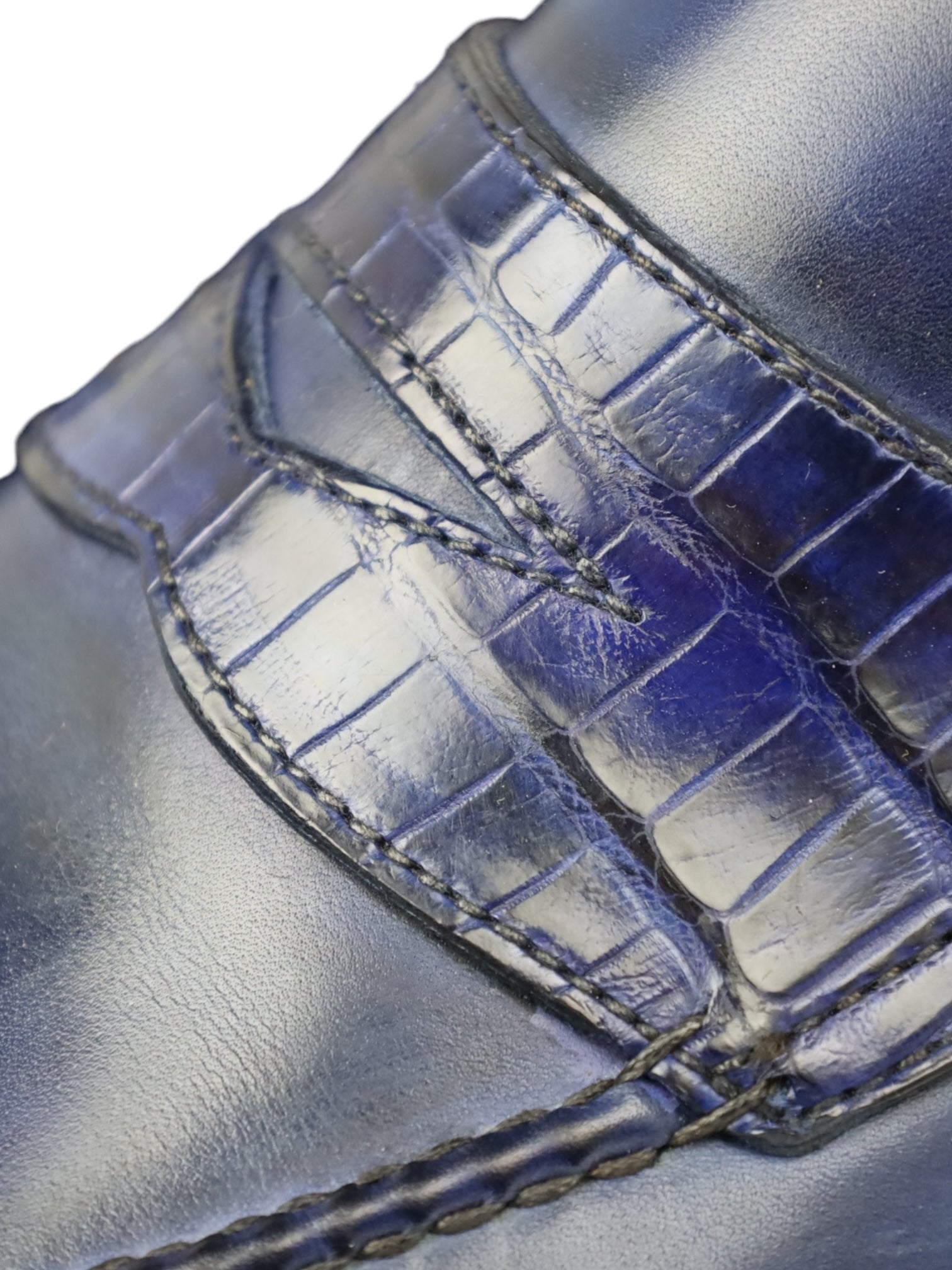 Bontoni Electric Blue Penny Loafer + Crocodile Belt & Details