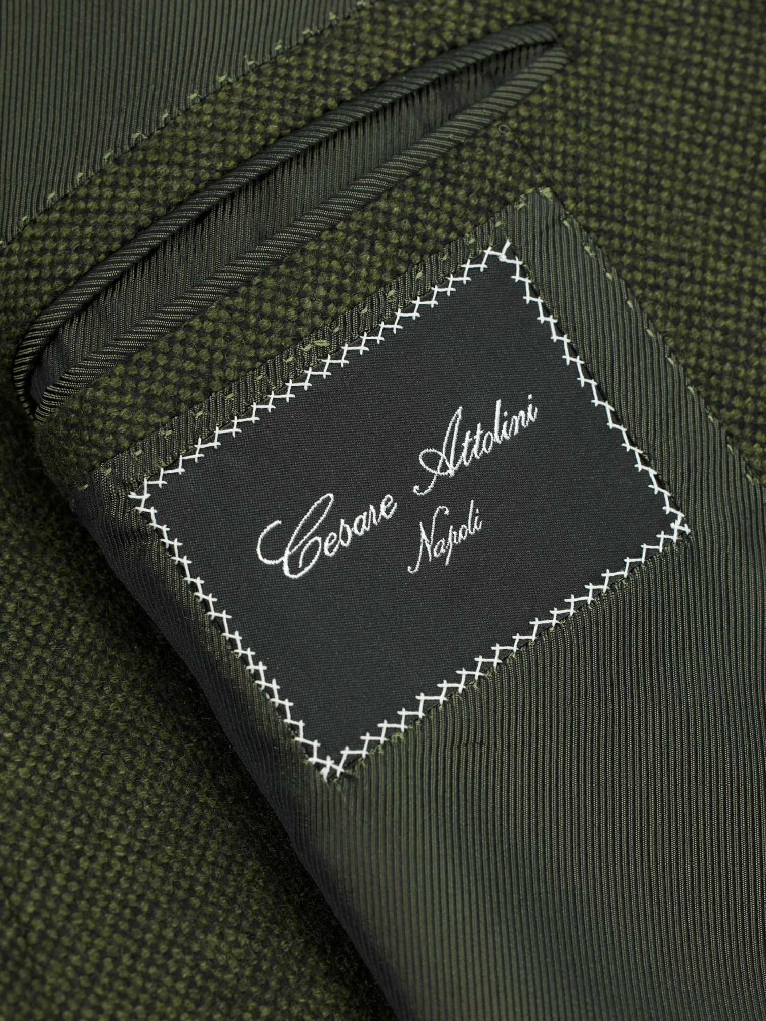Cesare Attolini Dark Green Pure Cashmere Micro-Pattern Jacket