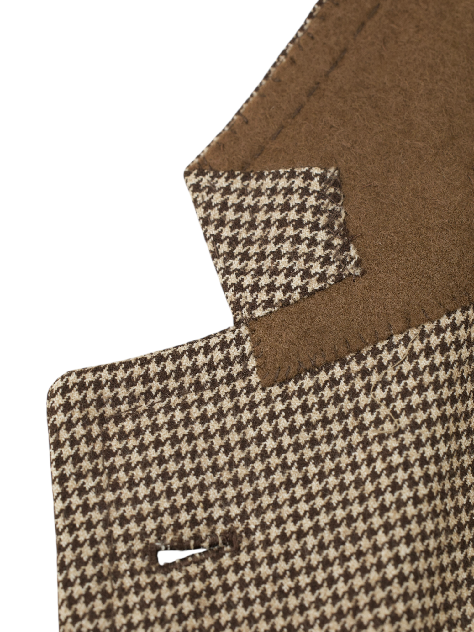 Orazio Luciano Light Brown Pure-Wool Pied de Poule Jacket