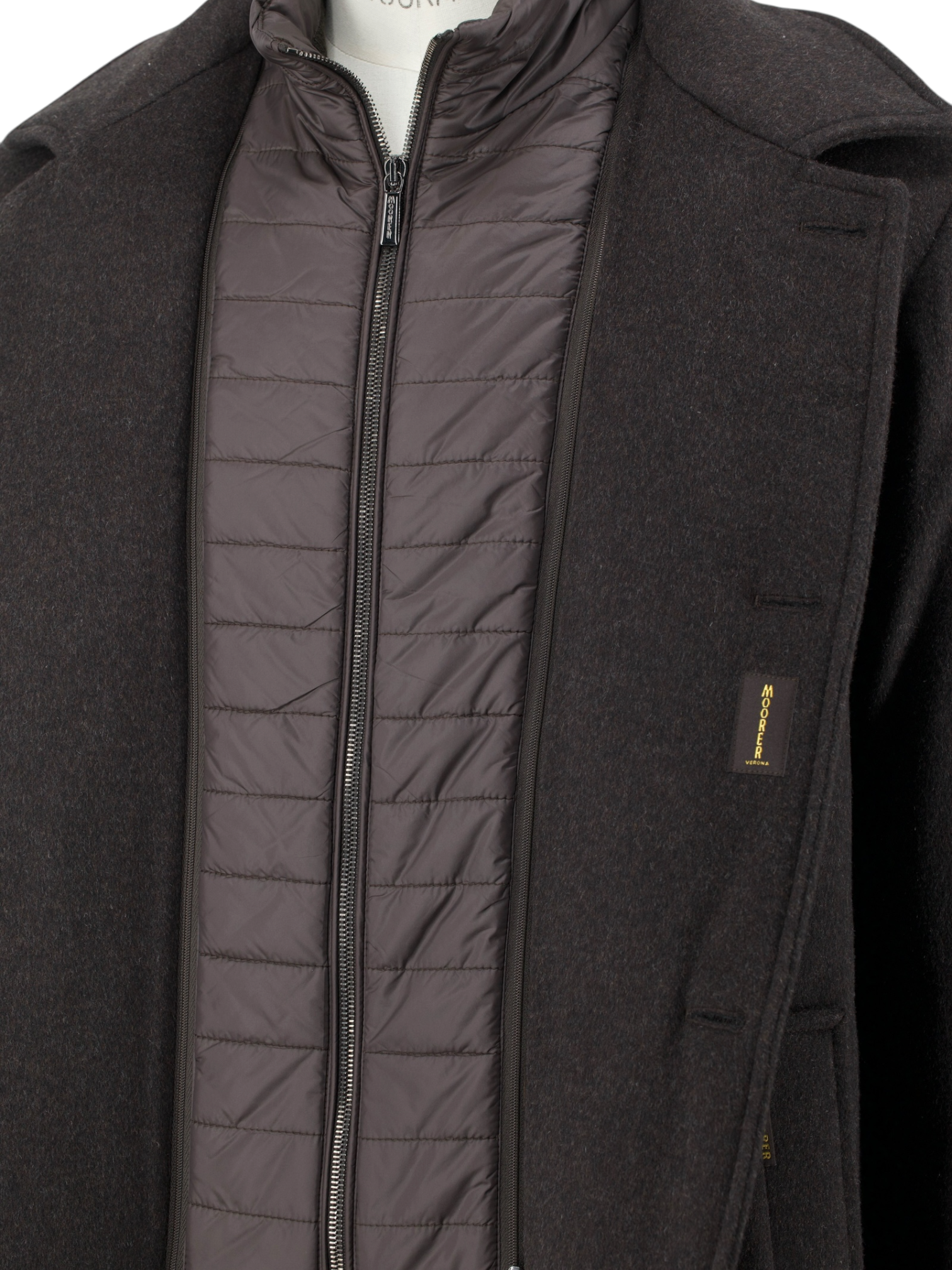 MooRER Dark Brown Wool & Cashmere Winter "Monferrato" Coat