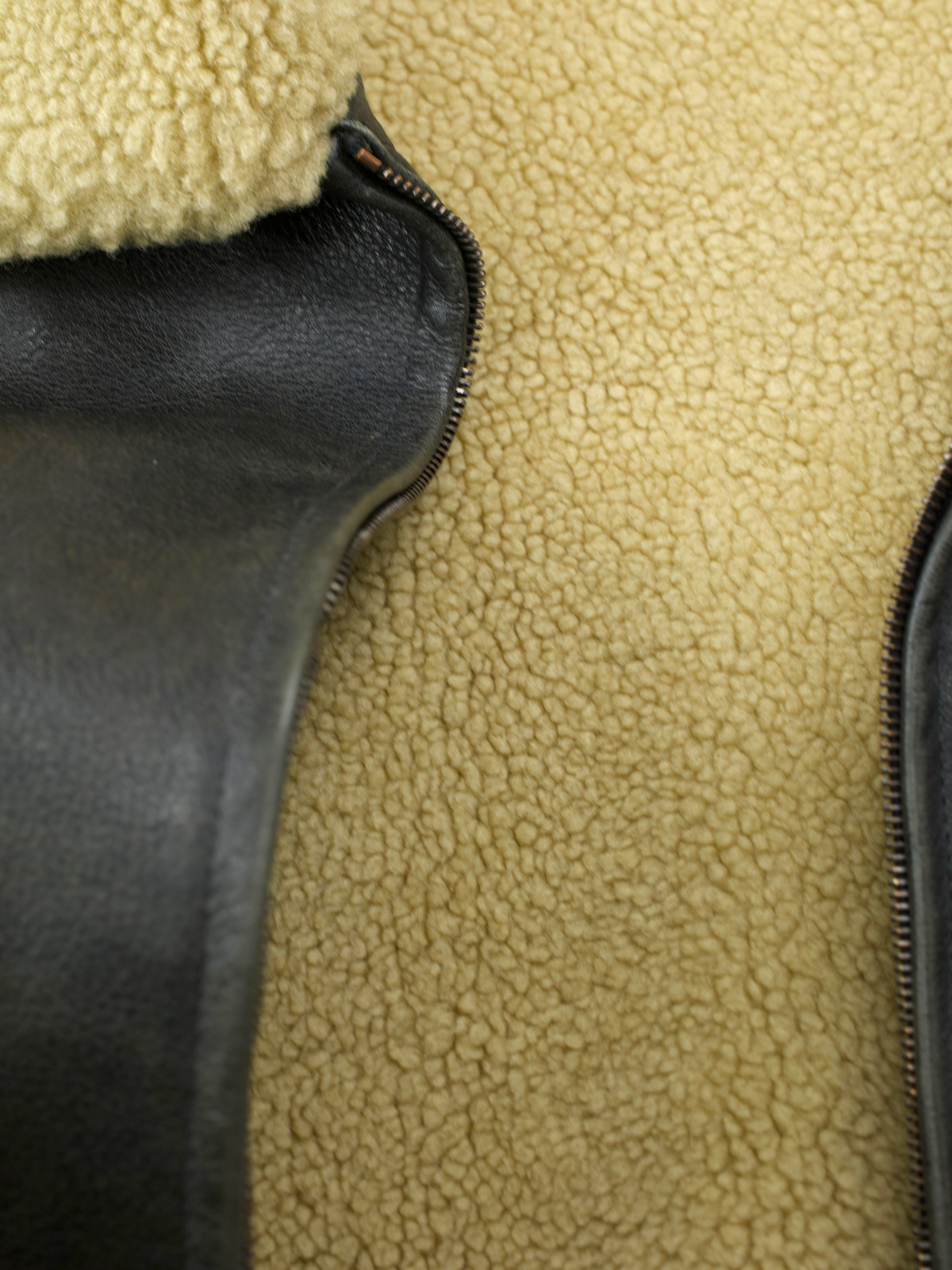 Ralph Lauren Dark Grey Vintage Cowhide & Sheepskin Lammy Pilot Jacket