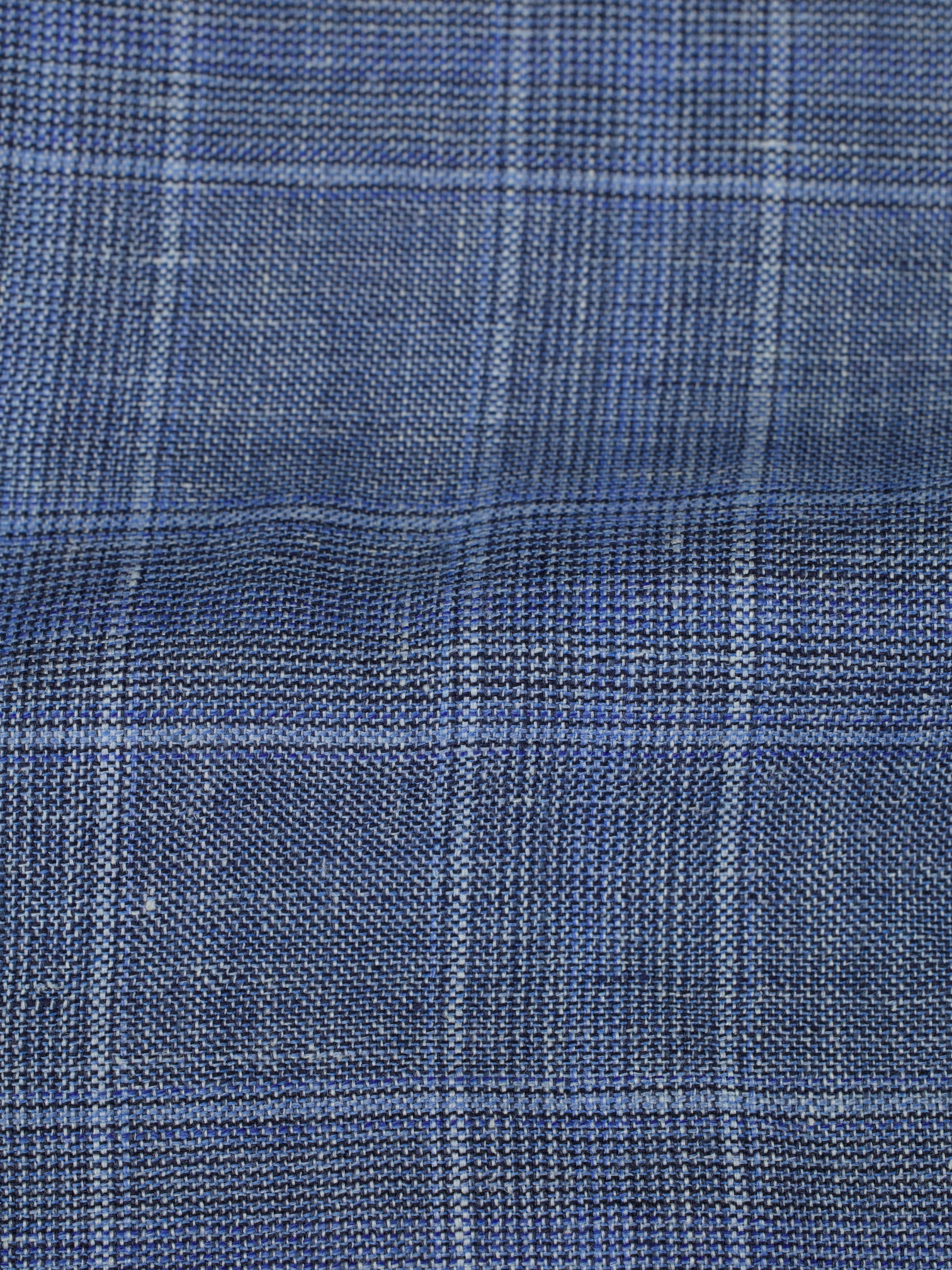 Cesare Attolini Steel Blue Cashmere, Silk & Linen Prince of Wales Jacket