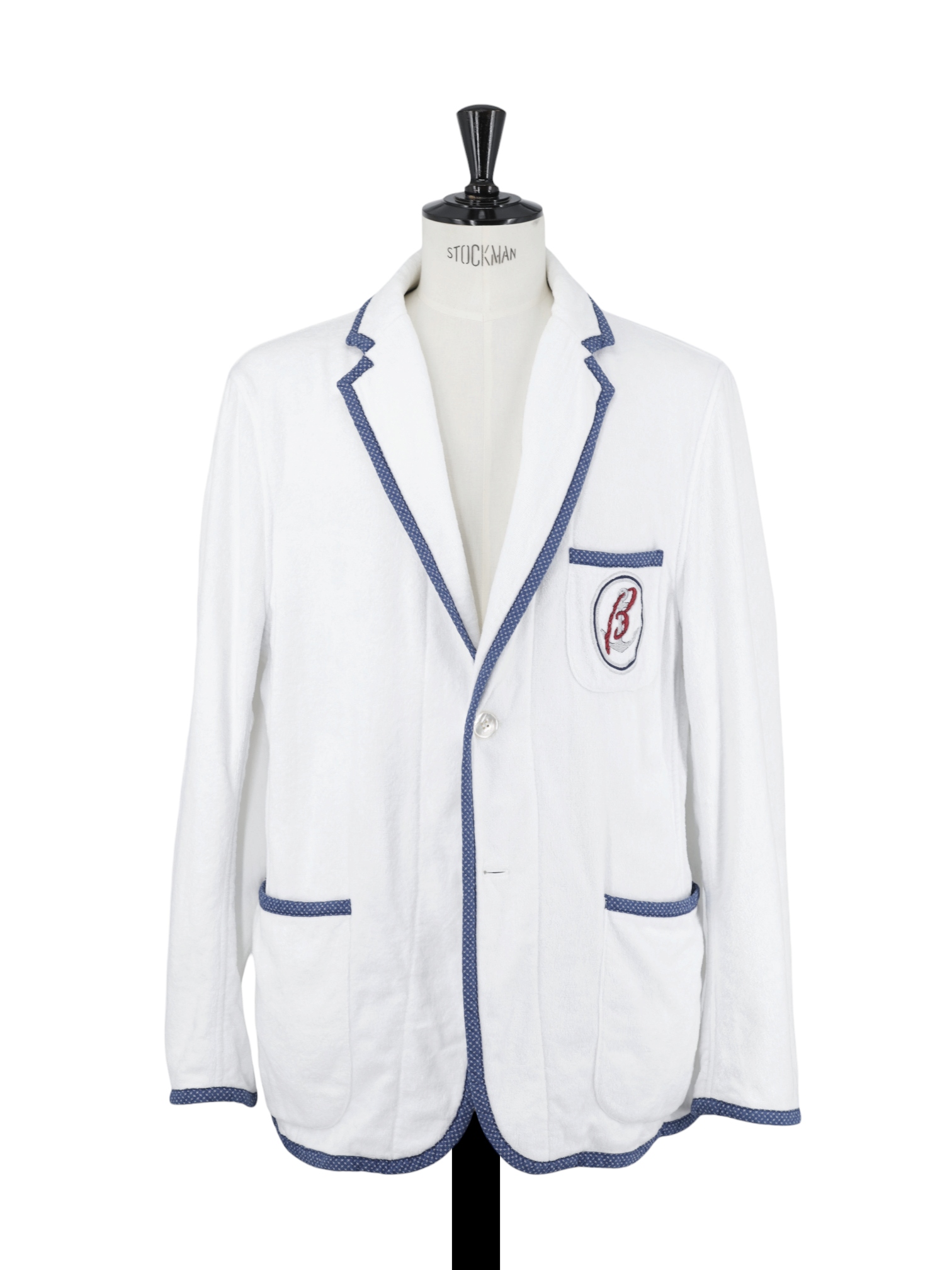 Brioni White Cotton Terry Towelling Flâneur Jacket