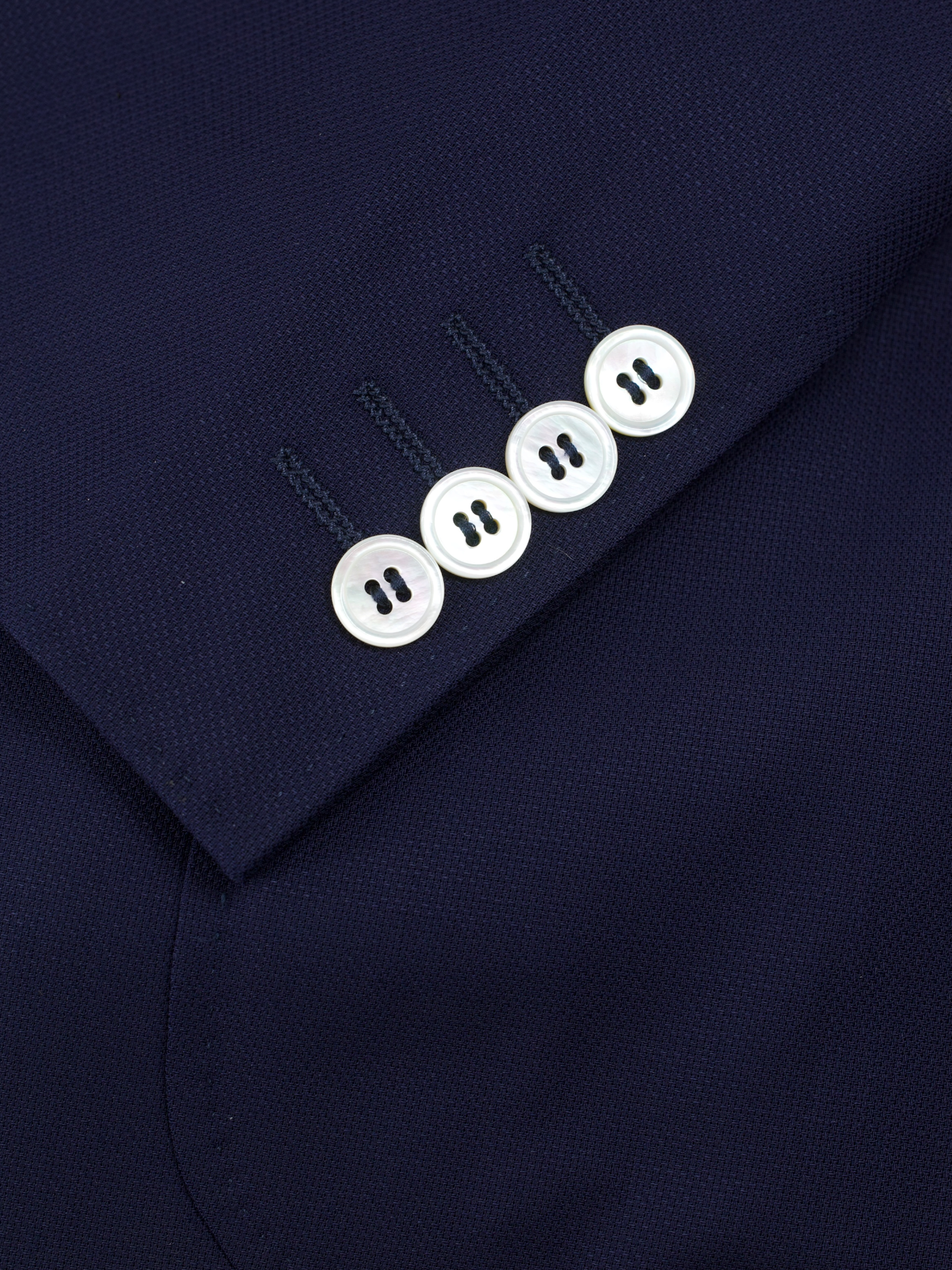 Canali Marine Blue Pure Water-Resistant Wool Basket-Weave Jacket