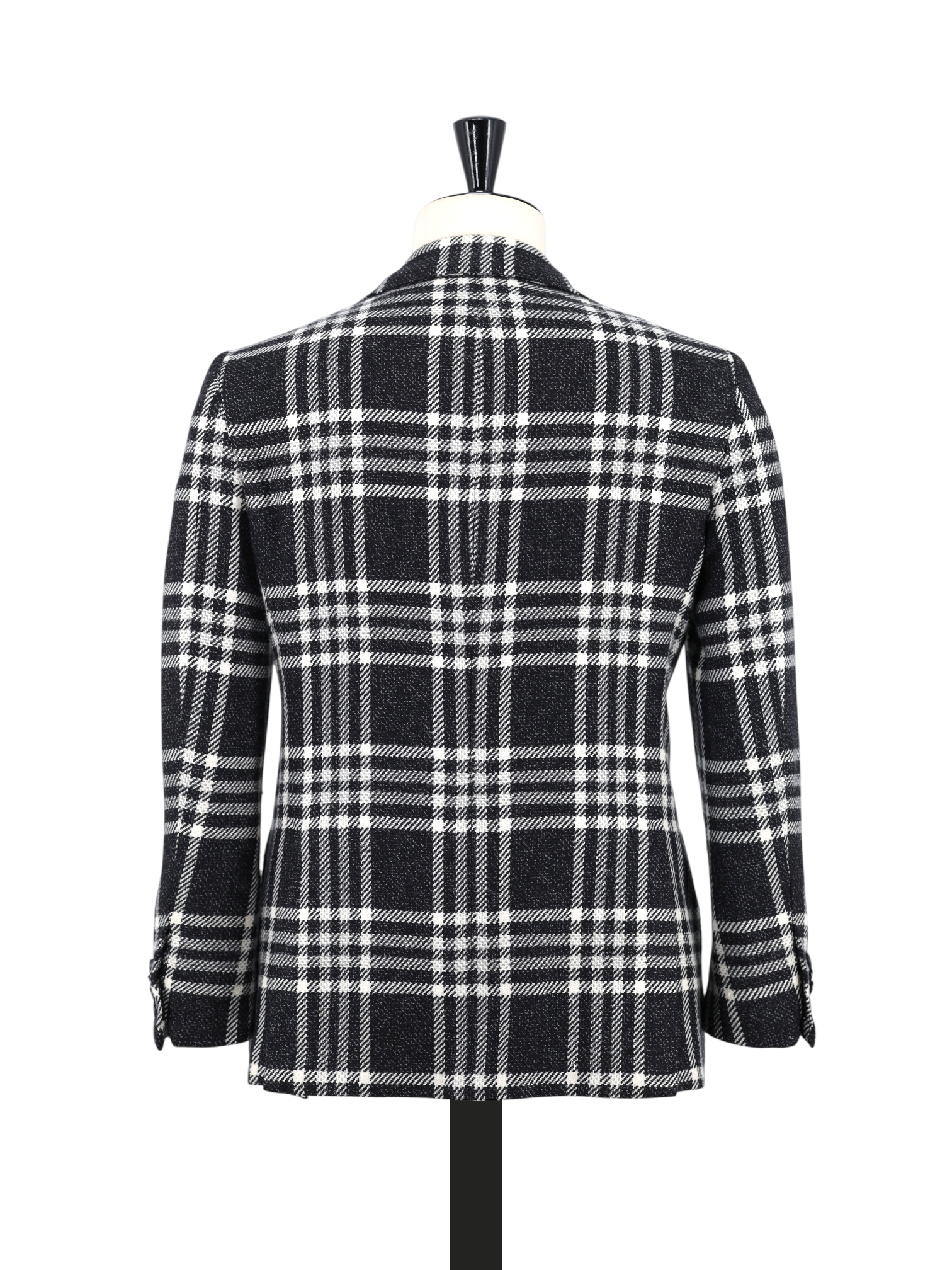 Kiton Black & White Pure Cashmere Tartan Check Jacket