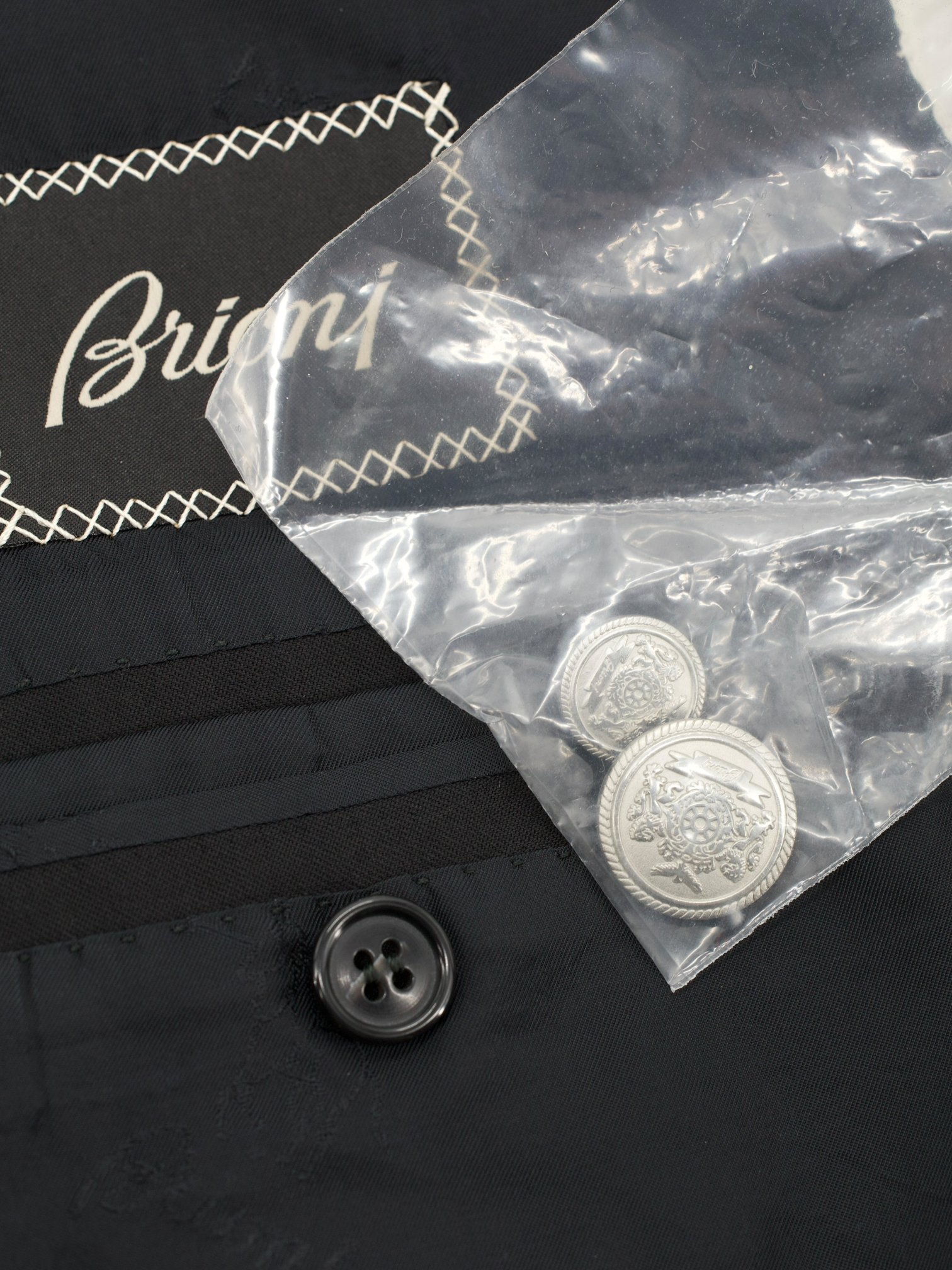 Brioni Black Wool & Metal Buttons Colosseo Blazer Jacket