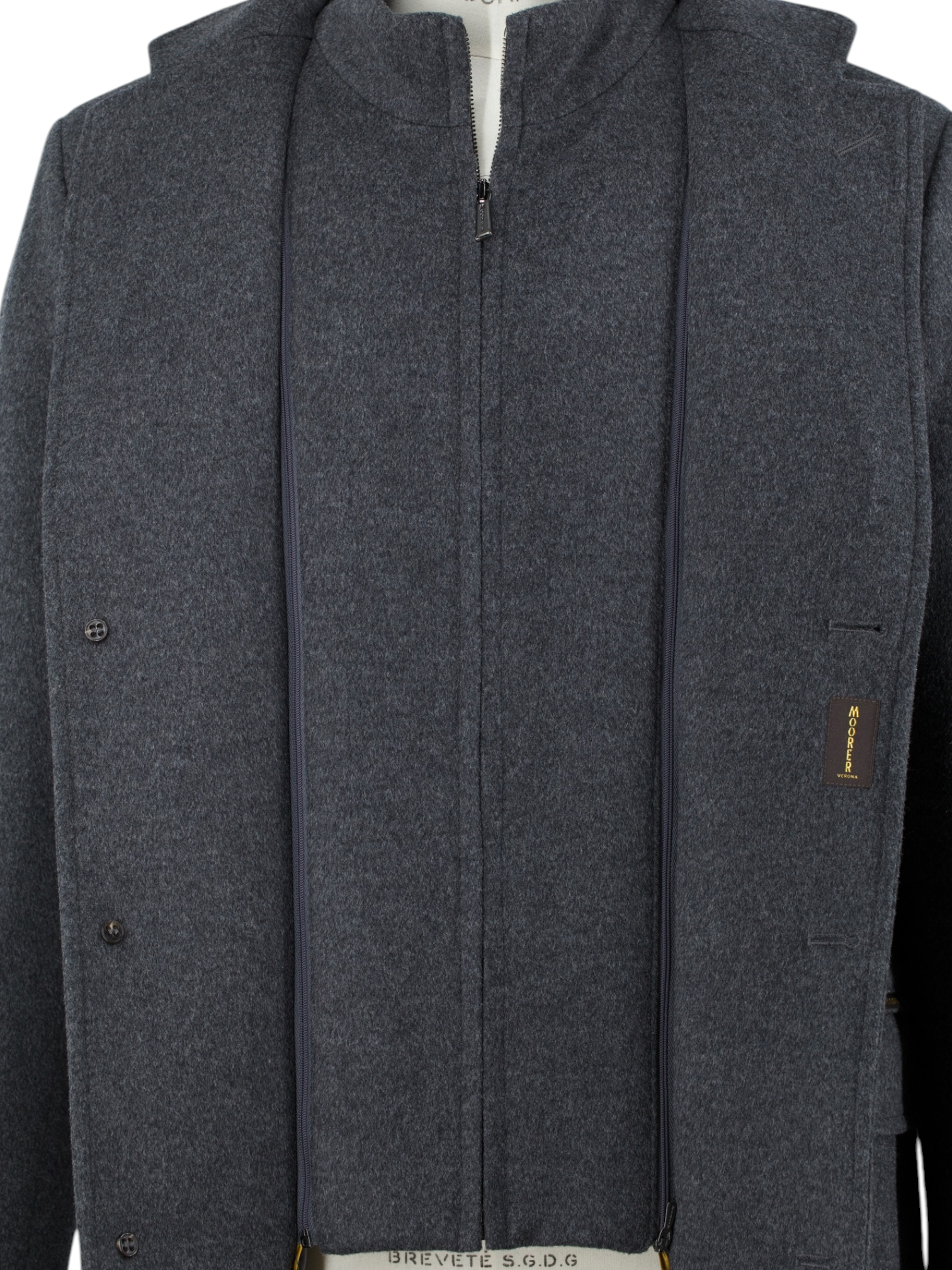 MooRER Dark Grey Wool & Cashmere Montesi Overcoat