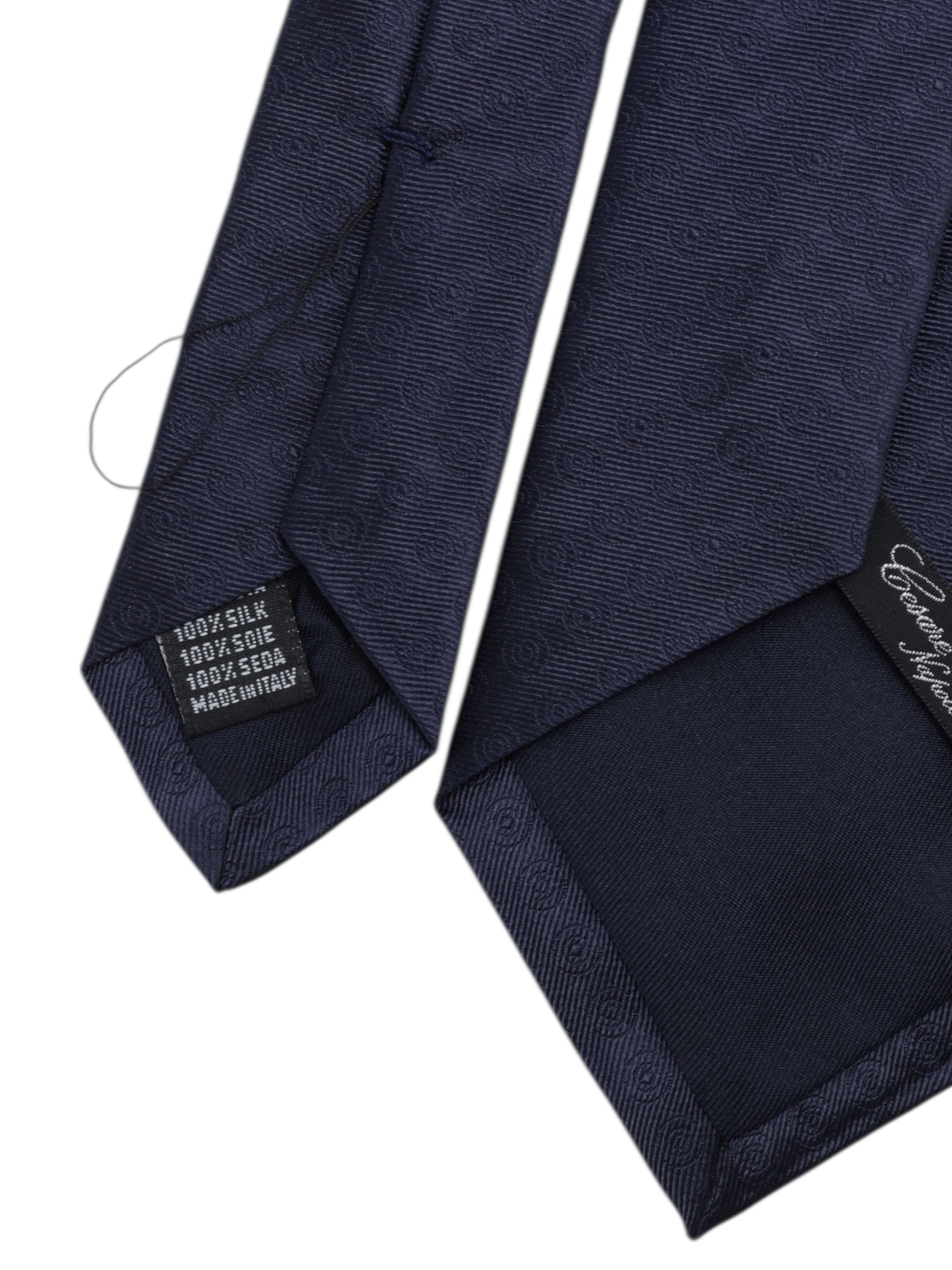 Cesare Attolini Navy Silk Geometric Shadow-Dot Pattern Tie