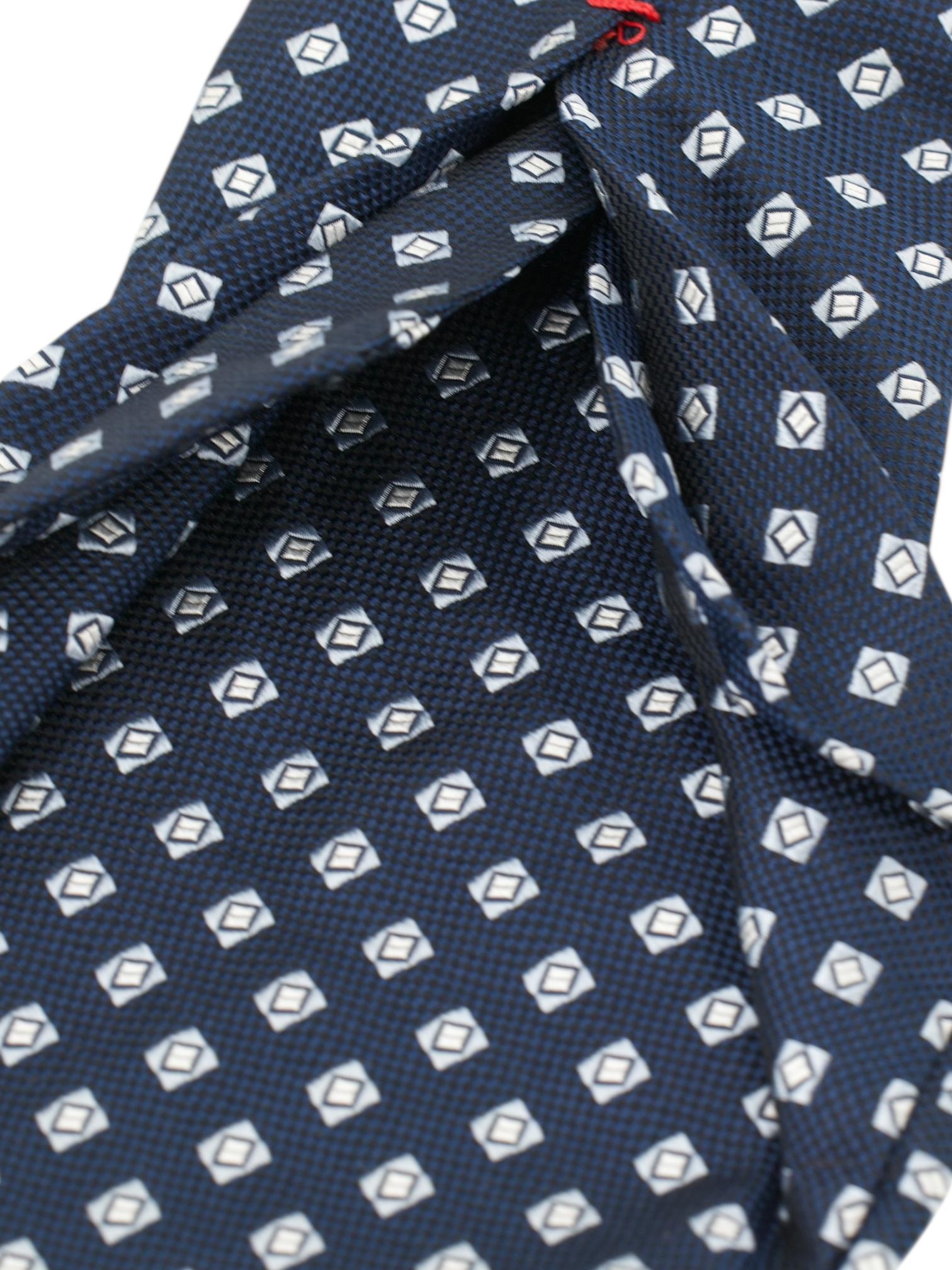 Liverano 5-Fold Blue Silk Geometric Tie