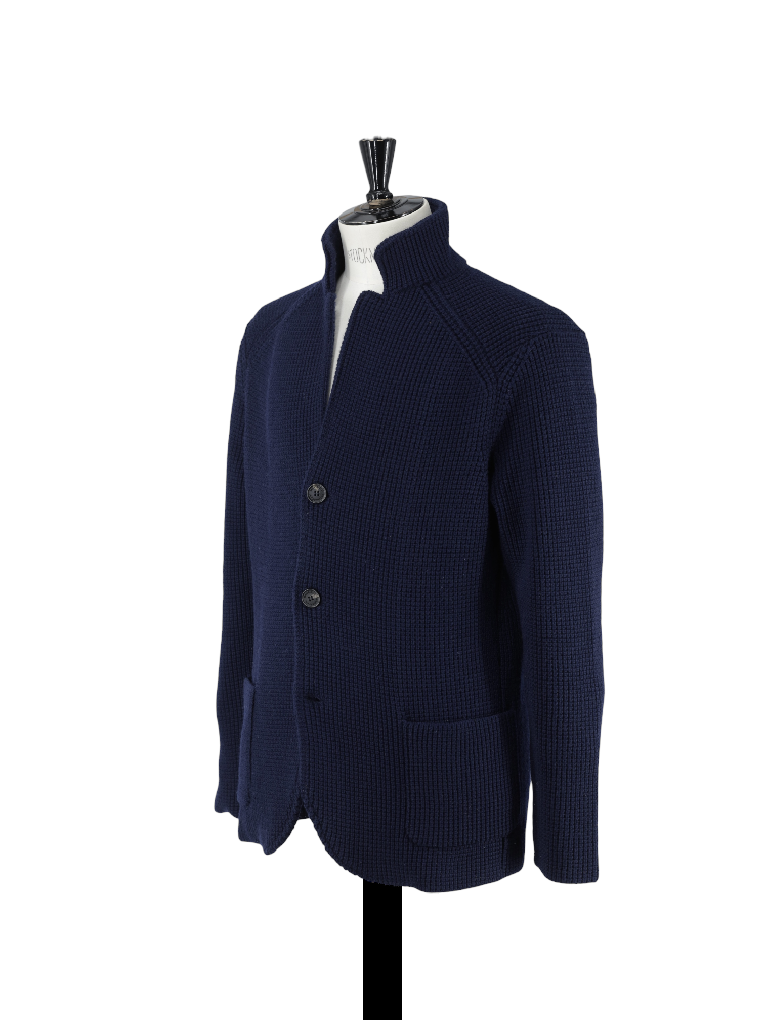 Maurizio Baldassari Navy Heavyweight Tricot-Wool Sweater Jacket