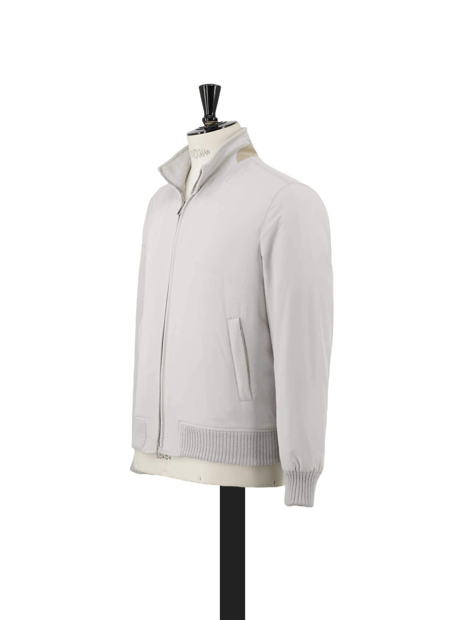 Mandelli Light Grey Softshell & Cashmere Lining Bomberjacket