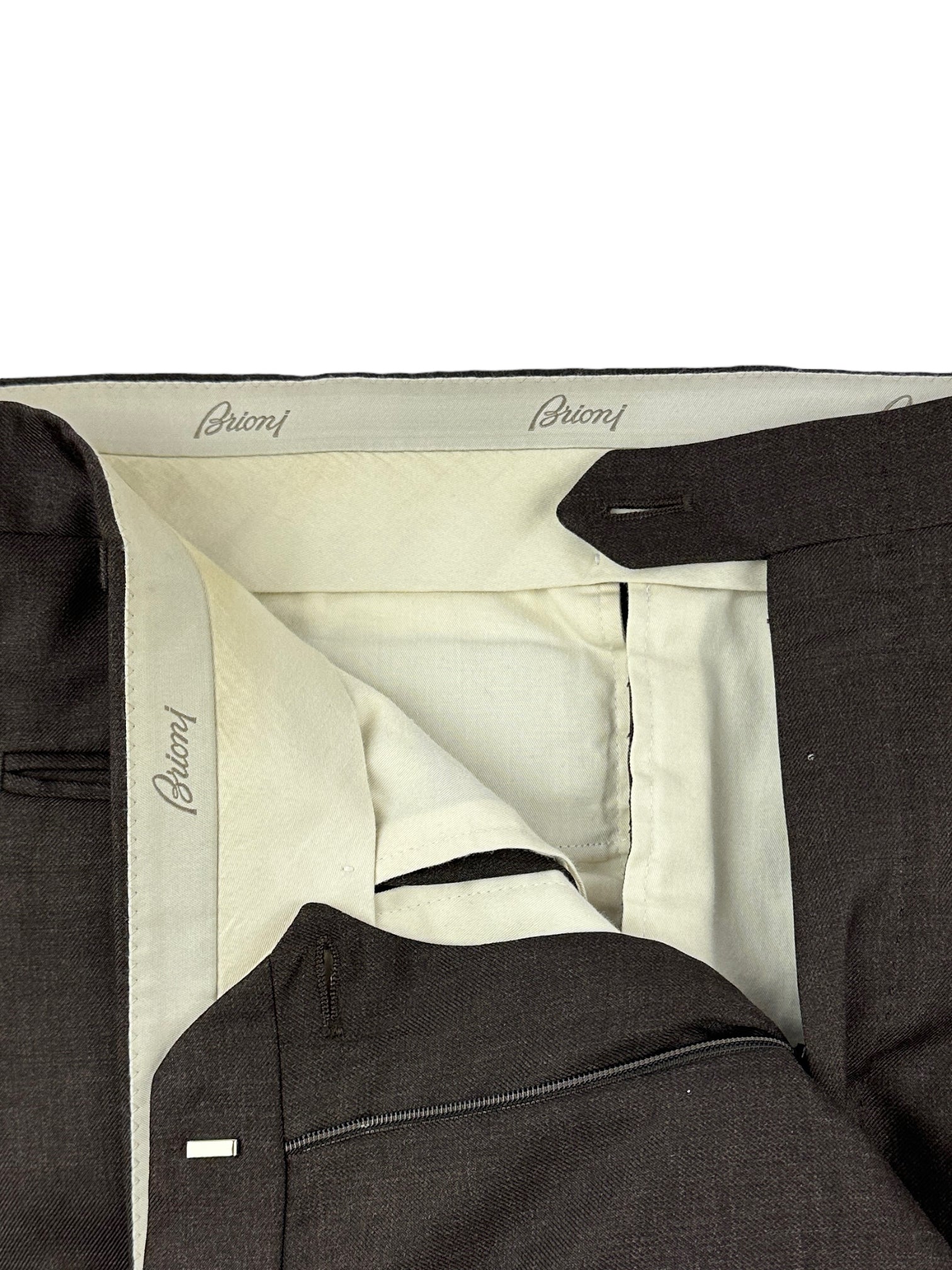 Brioni Chocolate Brown Super 110's Trousers