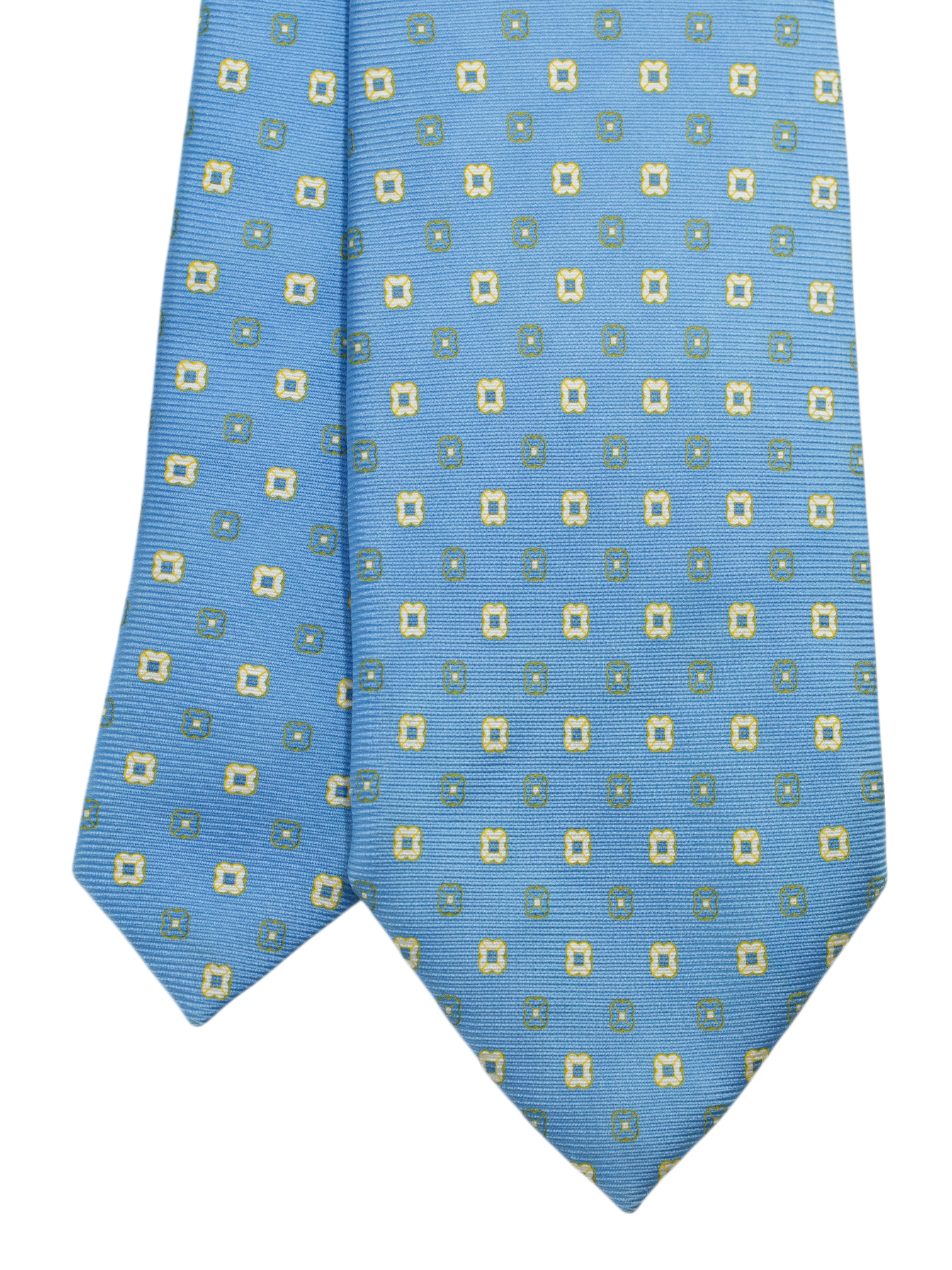Luigi Borrelli 5-Fold Sky Blue & Light Green Silk Floral Pattern Tie