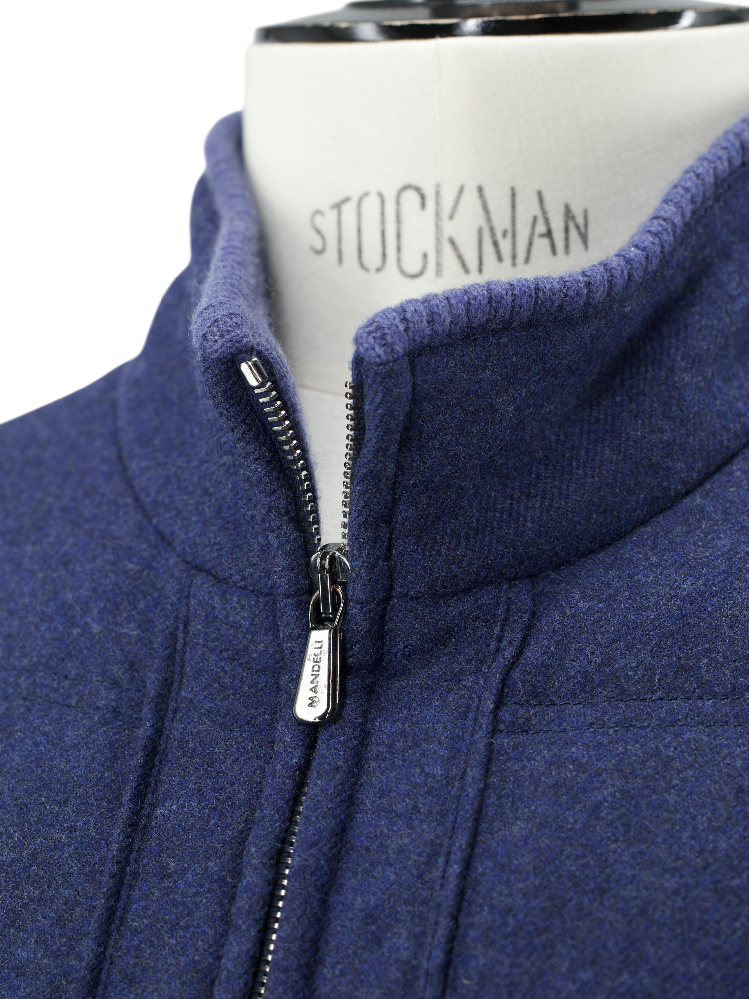 Mandelli Blue Wool & Cashmere Goose-Down Padded Vest