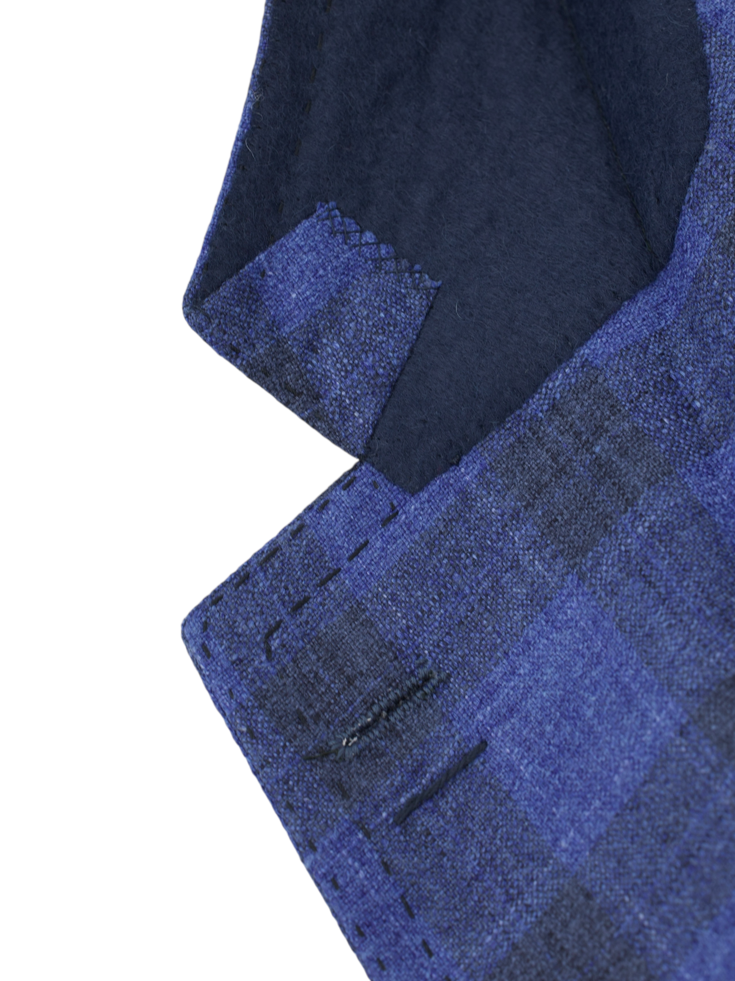 Cesare Attolini Azure Blue Silk & Cashmere Check Jacket
