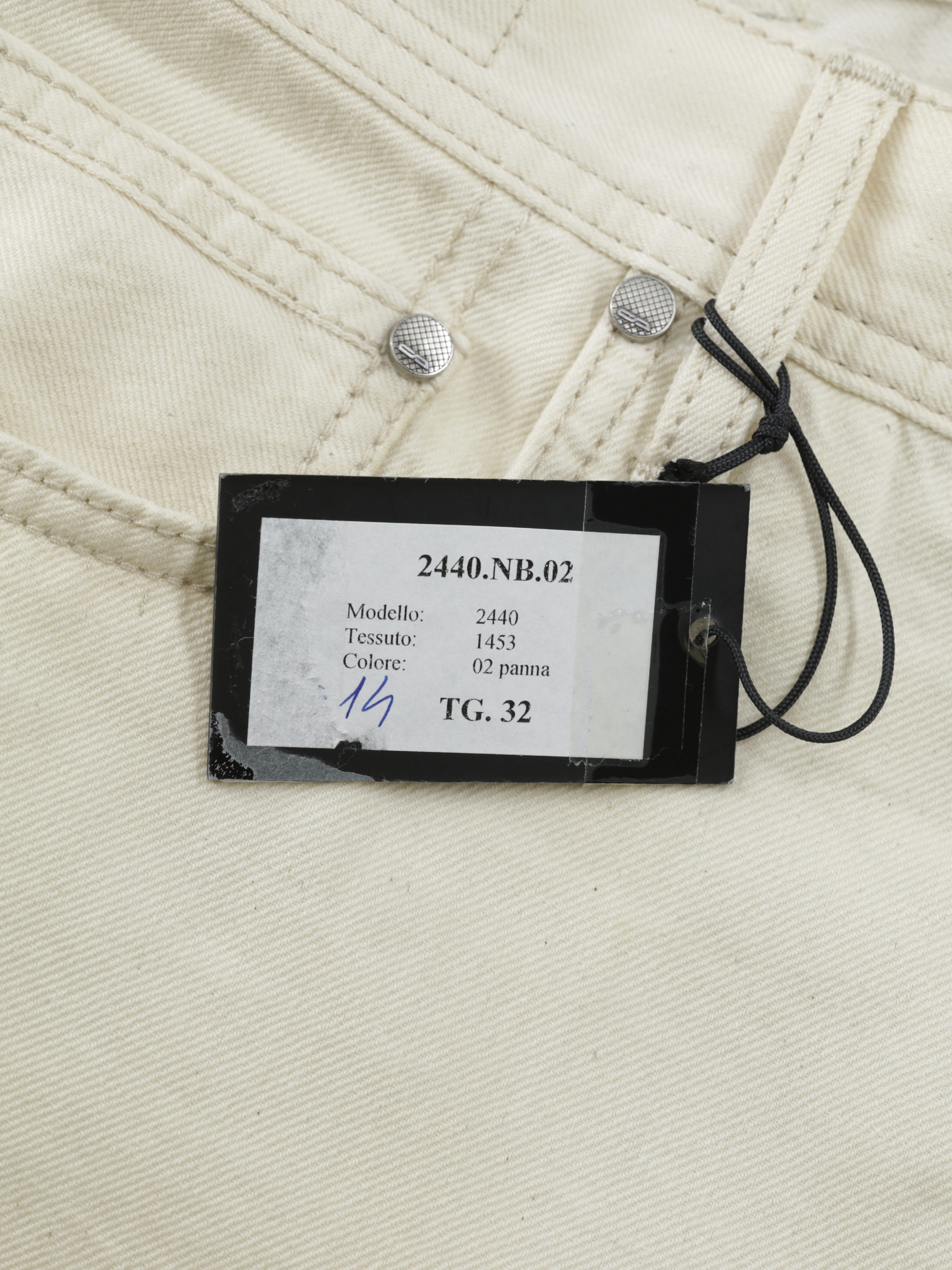Cesare Attolini Creme Cotton & Linen Twill 5-Pocket Chino