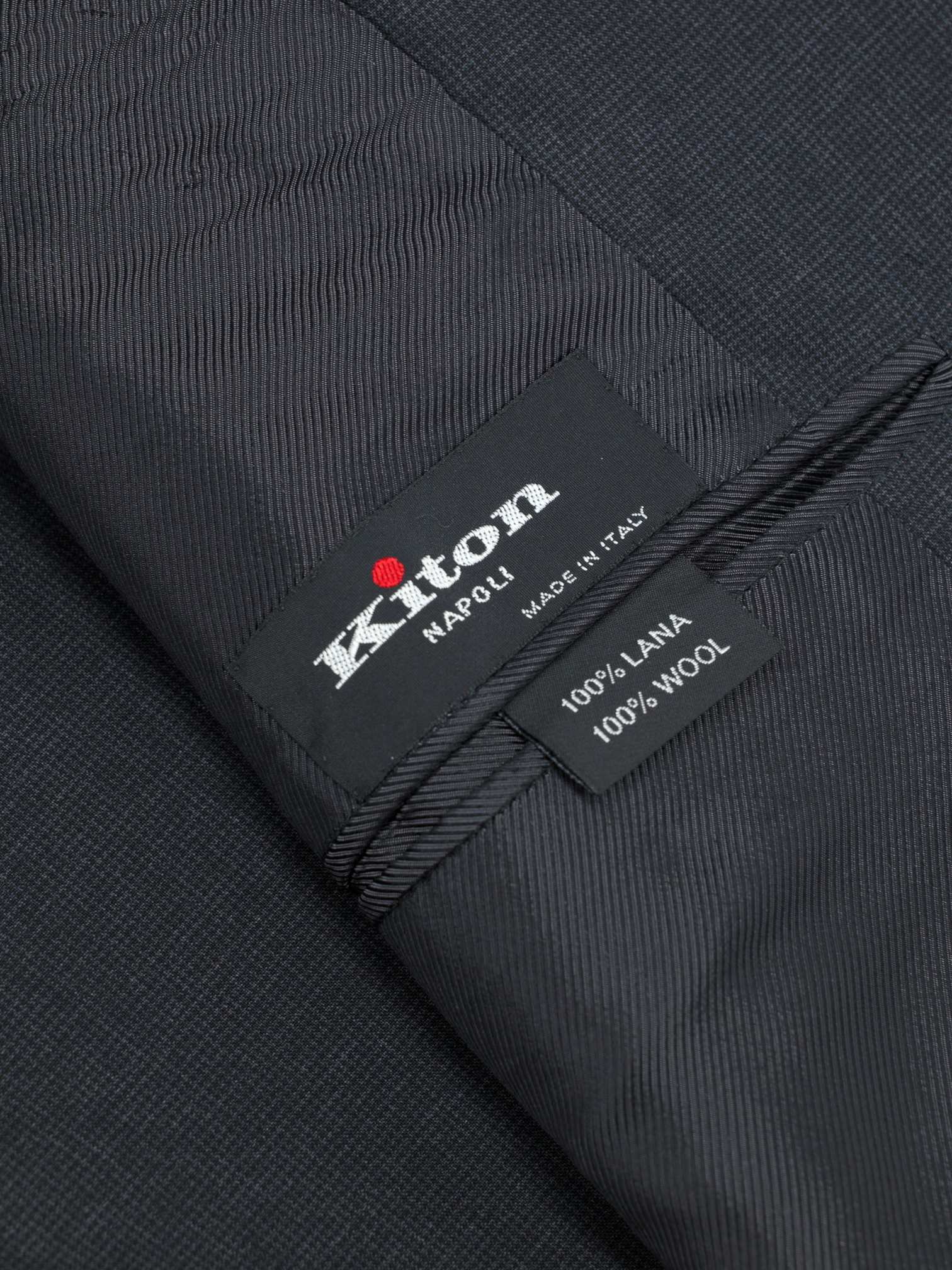 Kiton Dark Grey Fine-Wool Puppytooth Suit