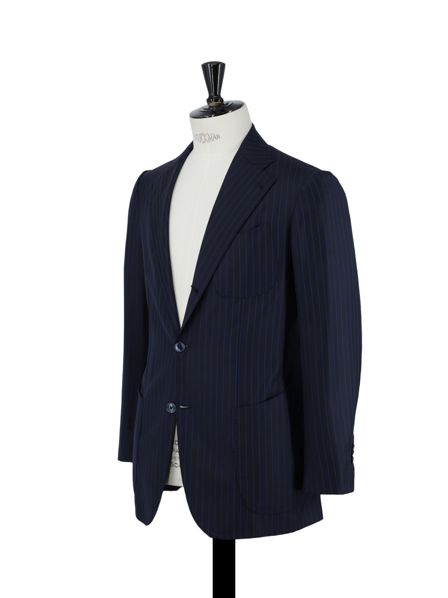 Sciamat Navy & Azure Blue Bespoke Extrafine-Wool Pinstripe Suit