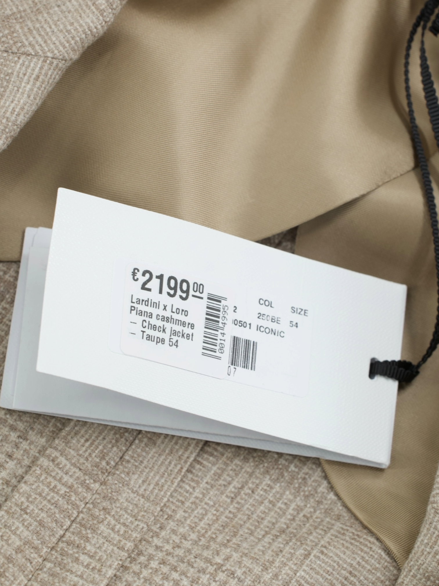 Lardini Taupe Undyed "Cashmere Raw" Prince of Wales Jacket