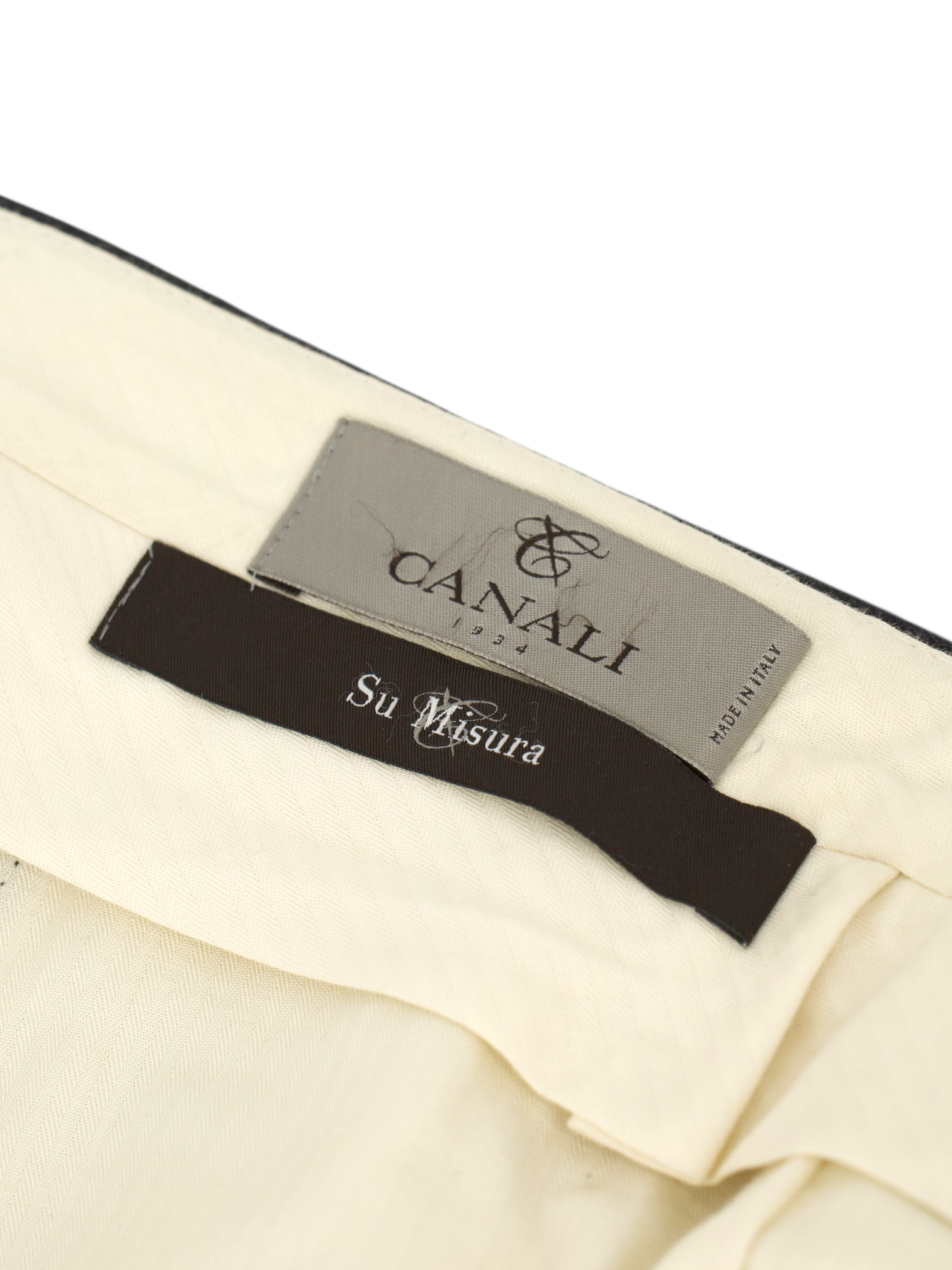 Canali Anthracite Fine-Wool Essential Twill Trousers