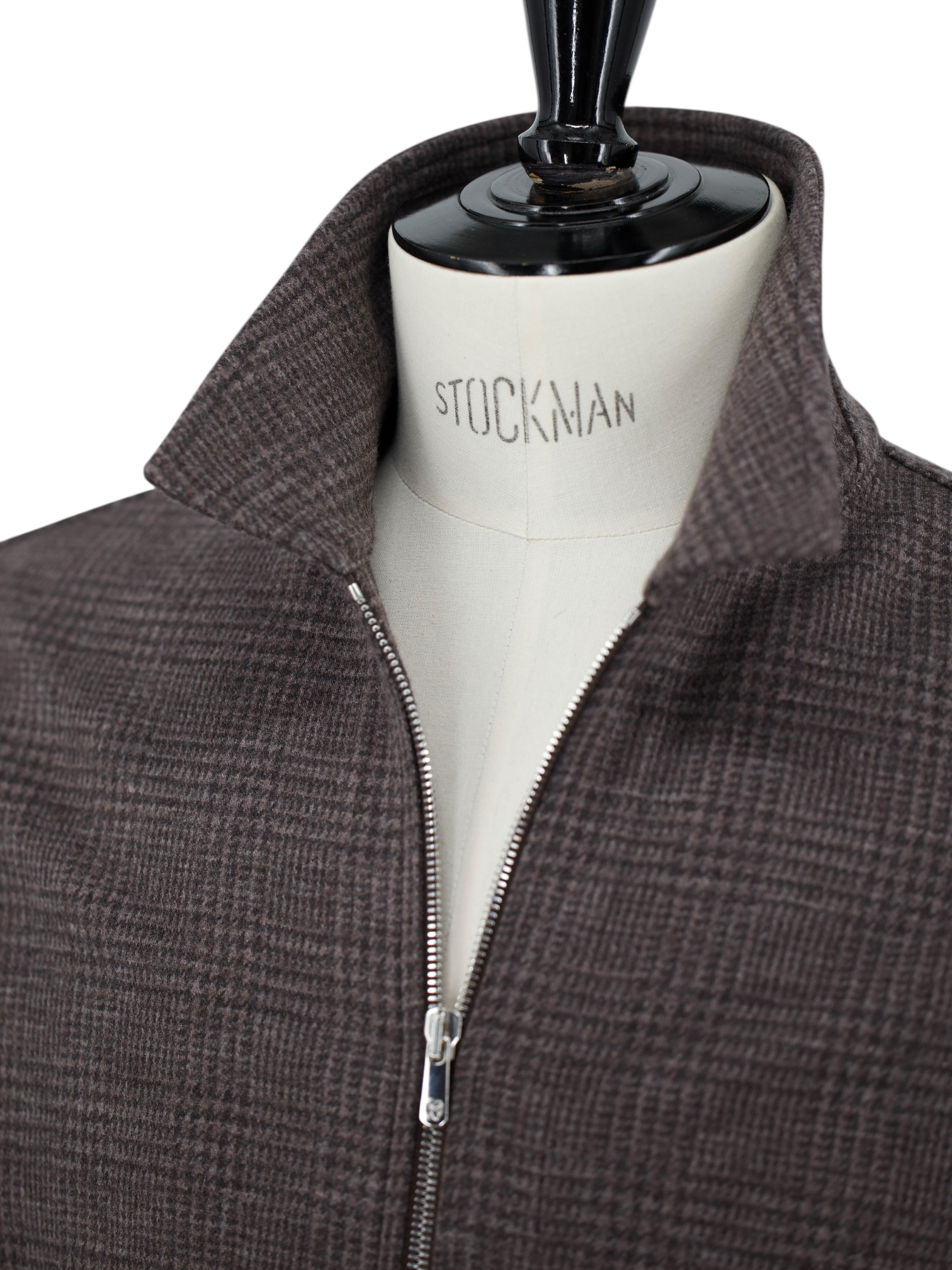Marco Pescarolo Brown Wool & Cashmere Prince of Wales Blouson Jacket