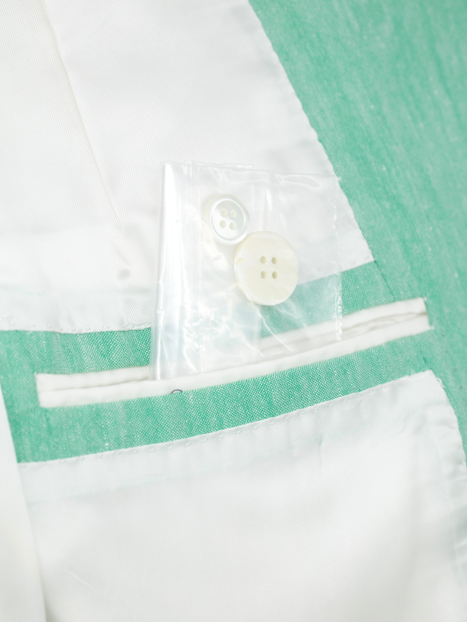 Isaia Mint Green Cotton & Linen Summer Jacket