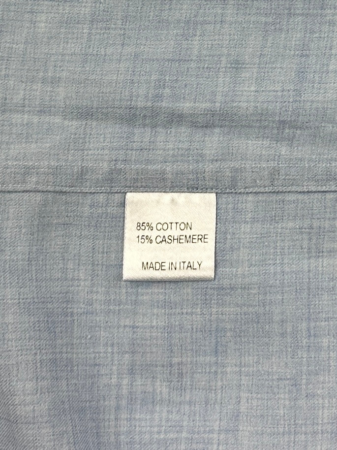 Fray Light Blue Cotton Cashmere Flannel Shirt