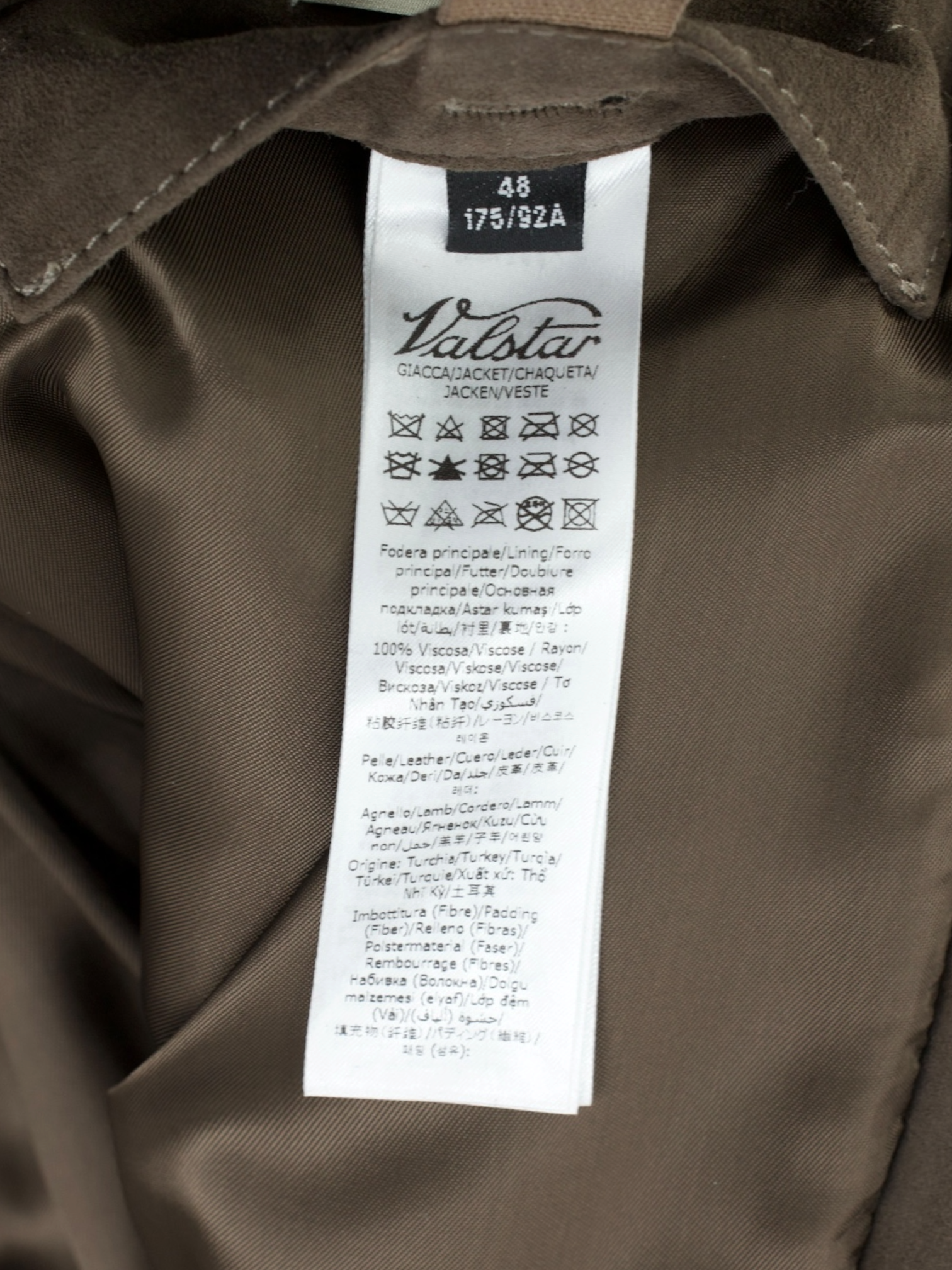 Valstar Warm Grey Lambskin-Suède Padded Bomber Jacket