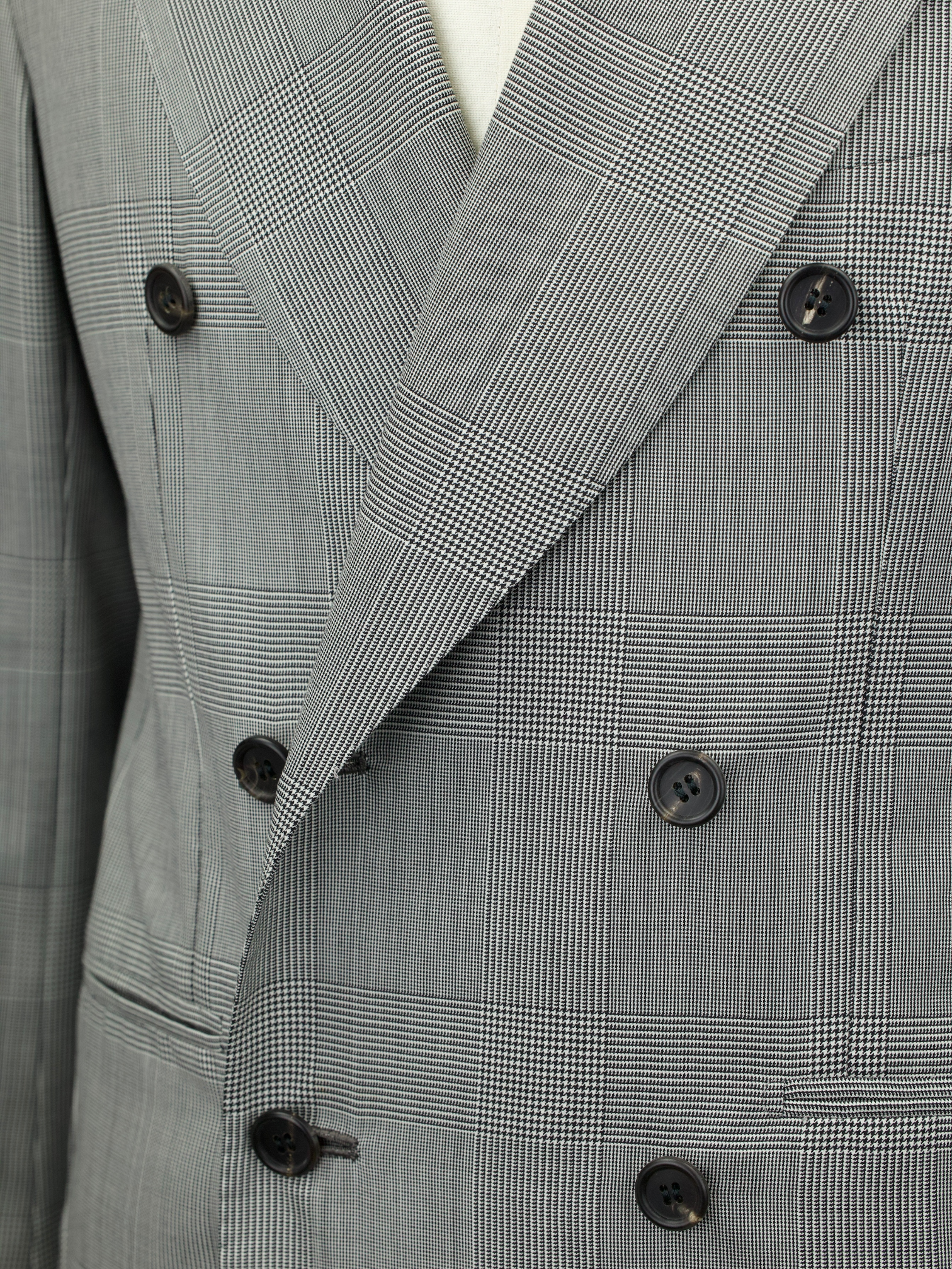 Orazio Luciano & Ambrosi Grey Double-Breasted Prince of Wales Suit
