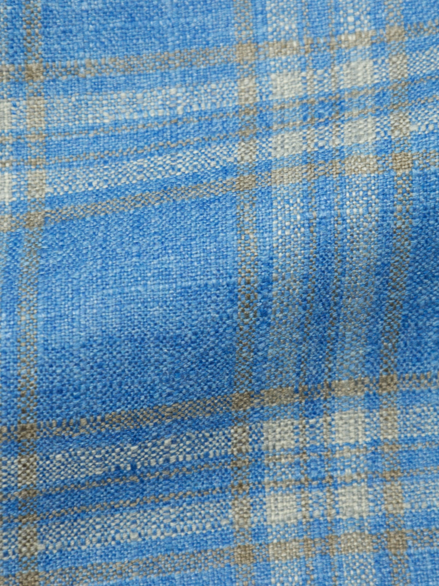 Cesare Attolini Aqua Blue Silk & Cashmere Tartan Jacket