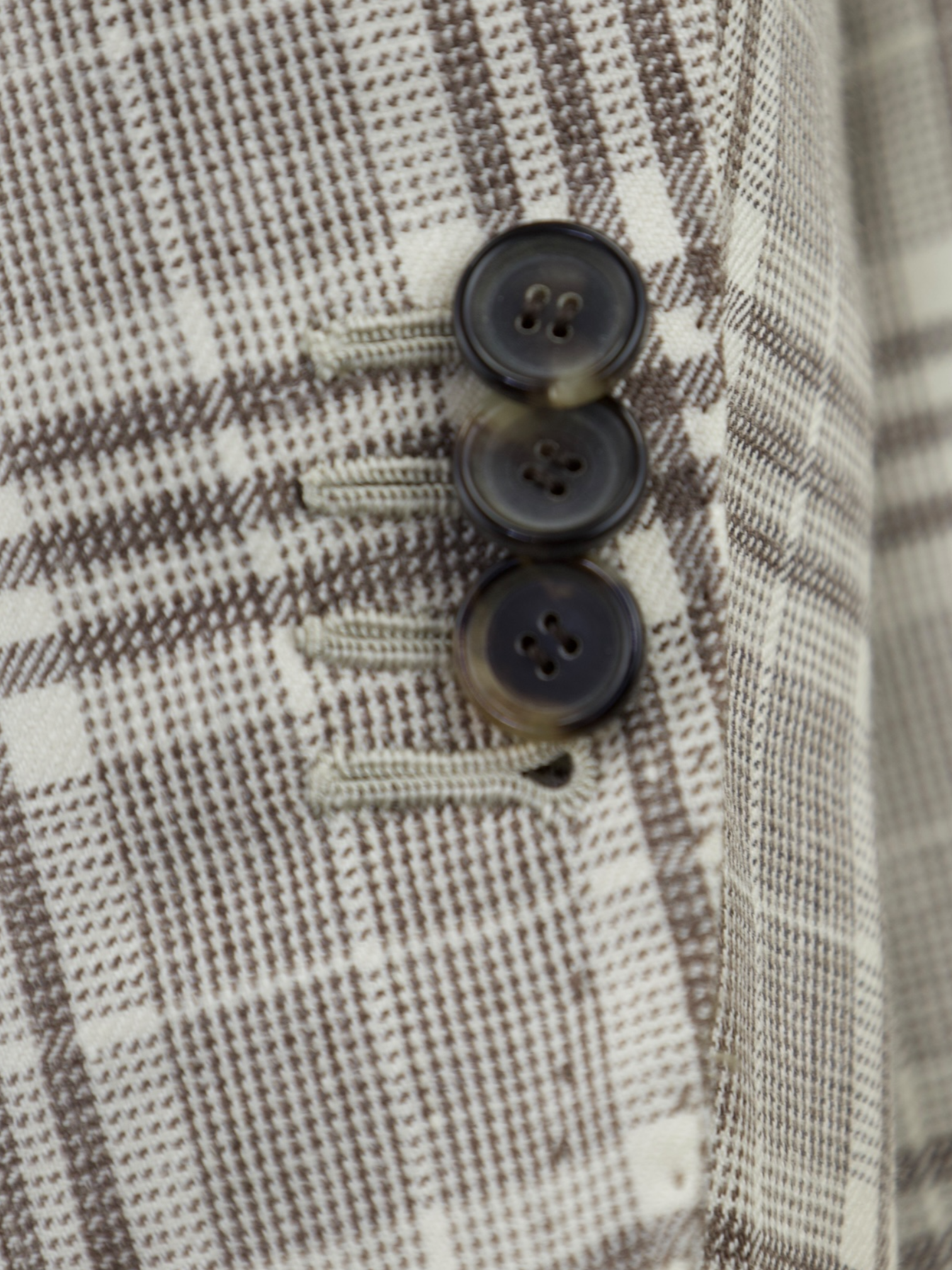 Cesare Attolini Taupe Lightweight-Wool Glenplaid Jacket